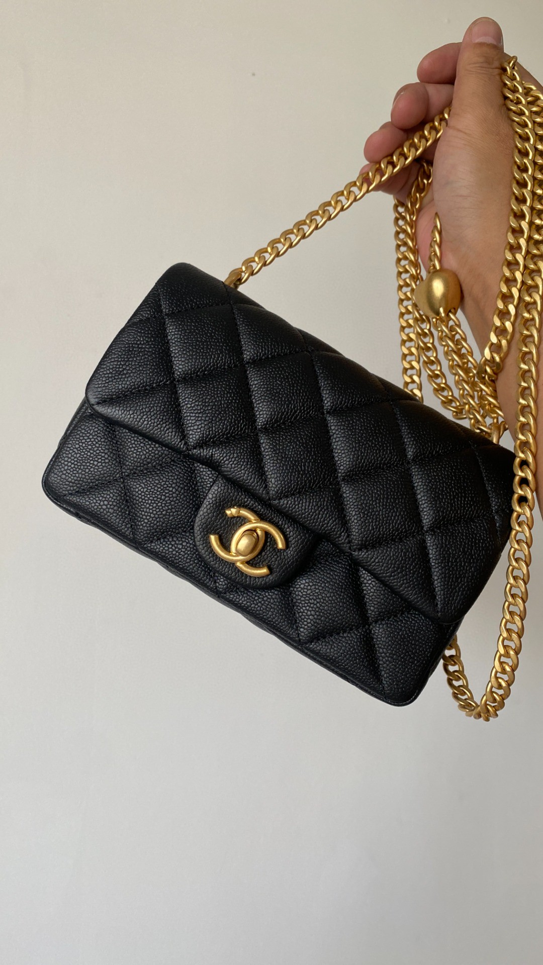 Chanel flap bag black leather