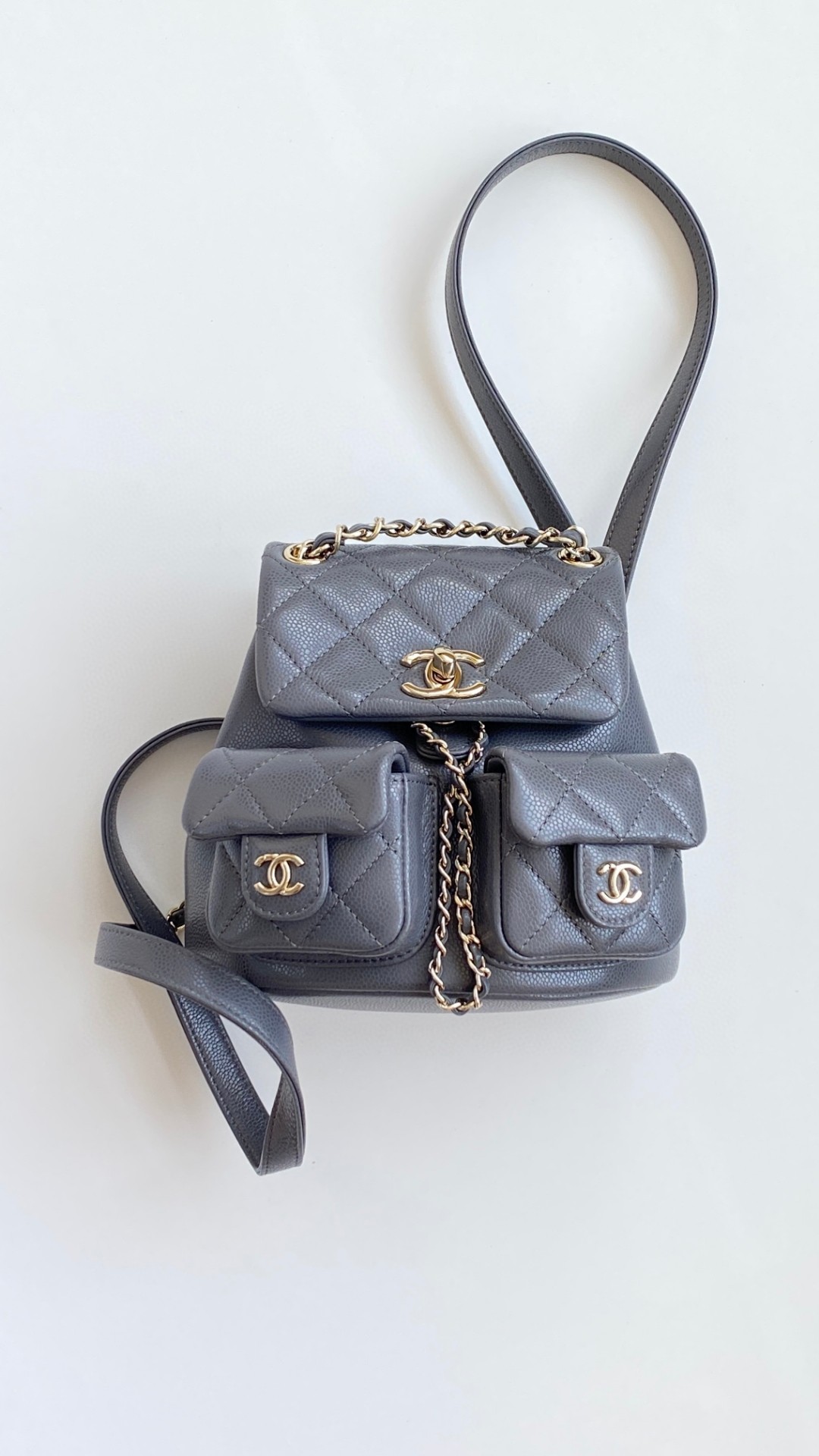 Chanel Duma backpack gray leather