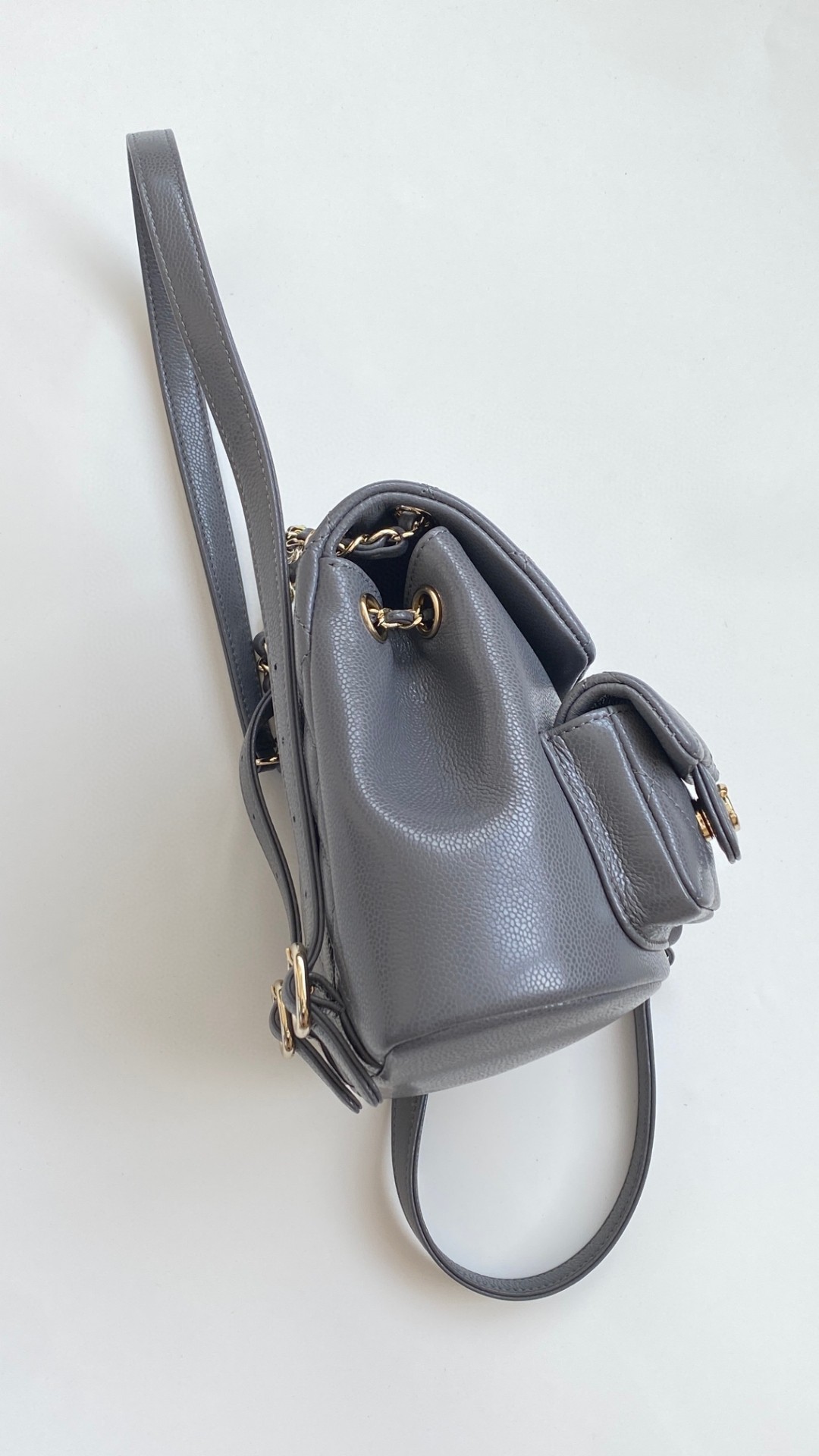 Chanel Duma backpack gray leather