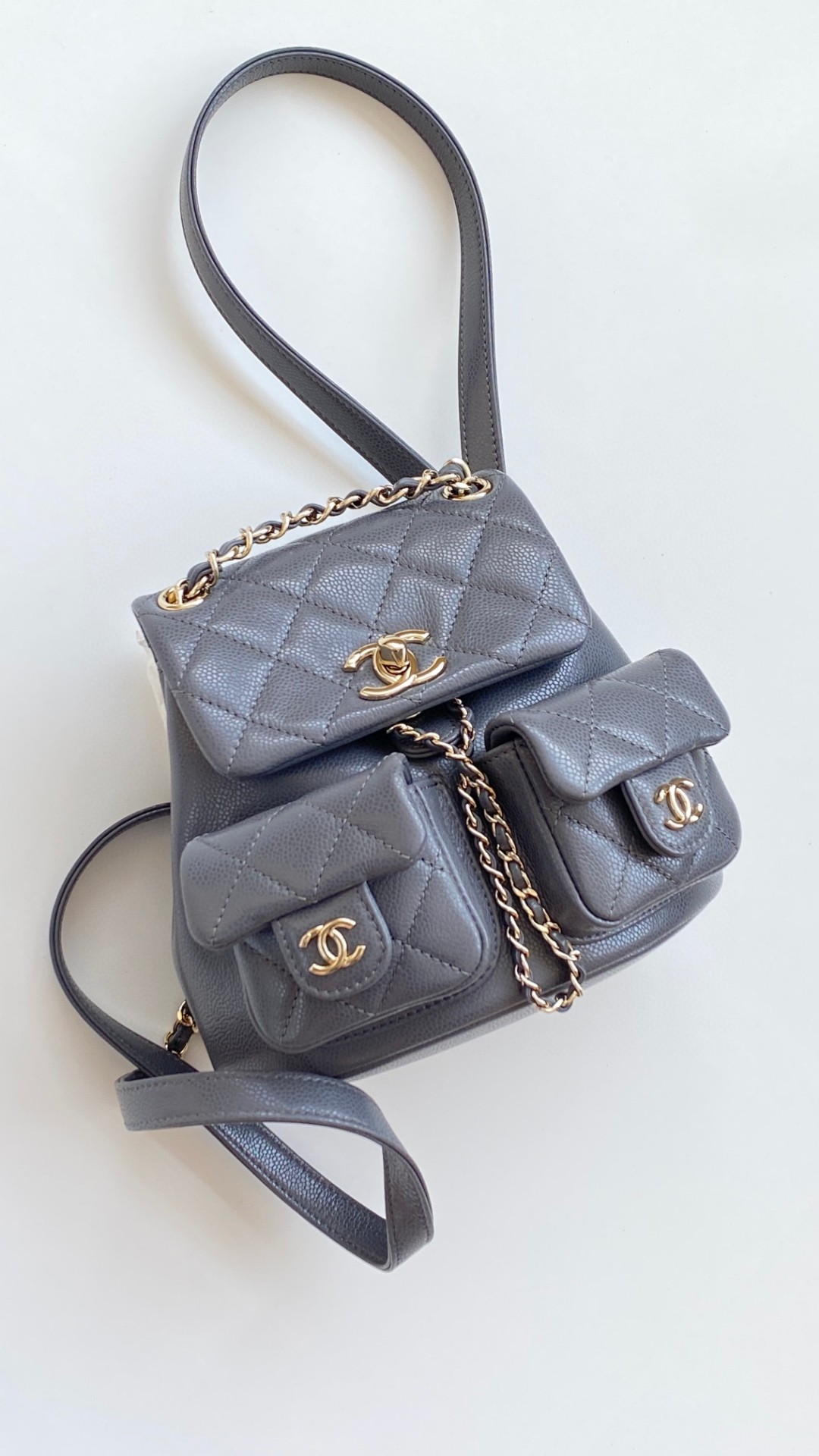 Chanel Duma backpack gray leather