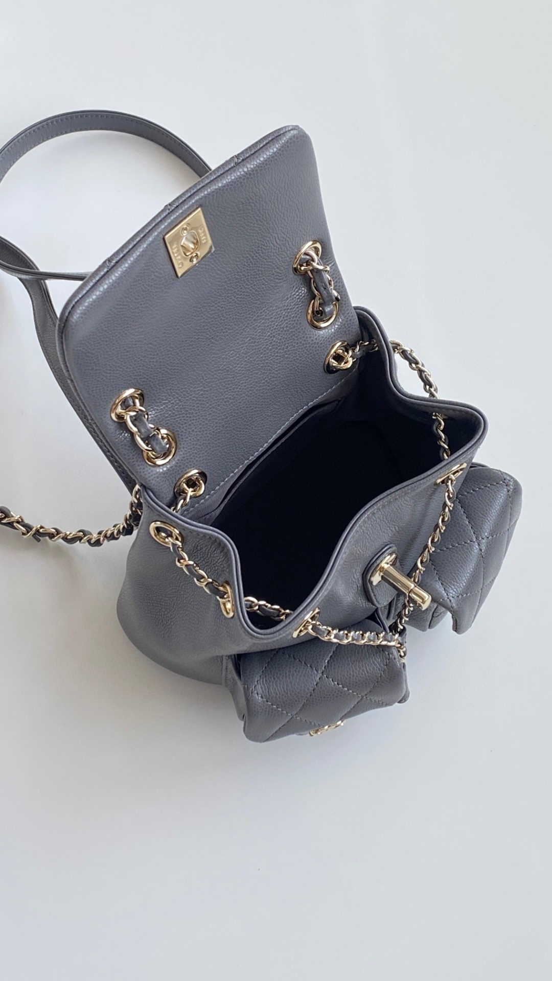 Chanel Duma backpack gray leather