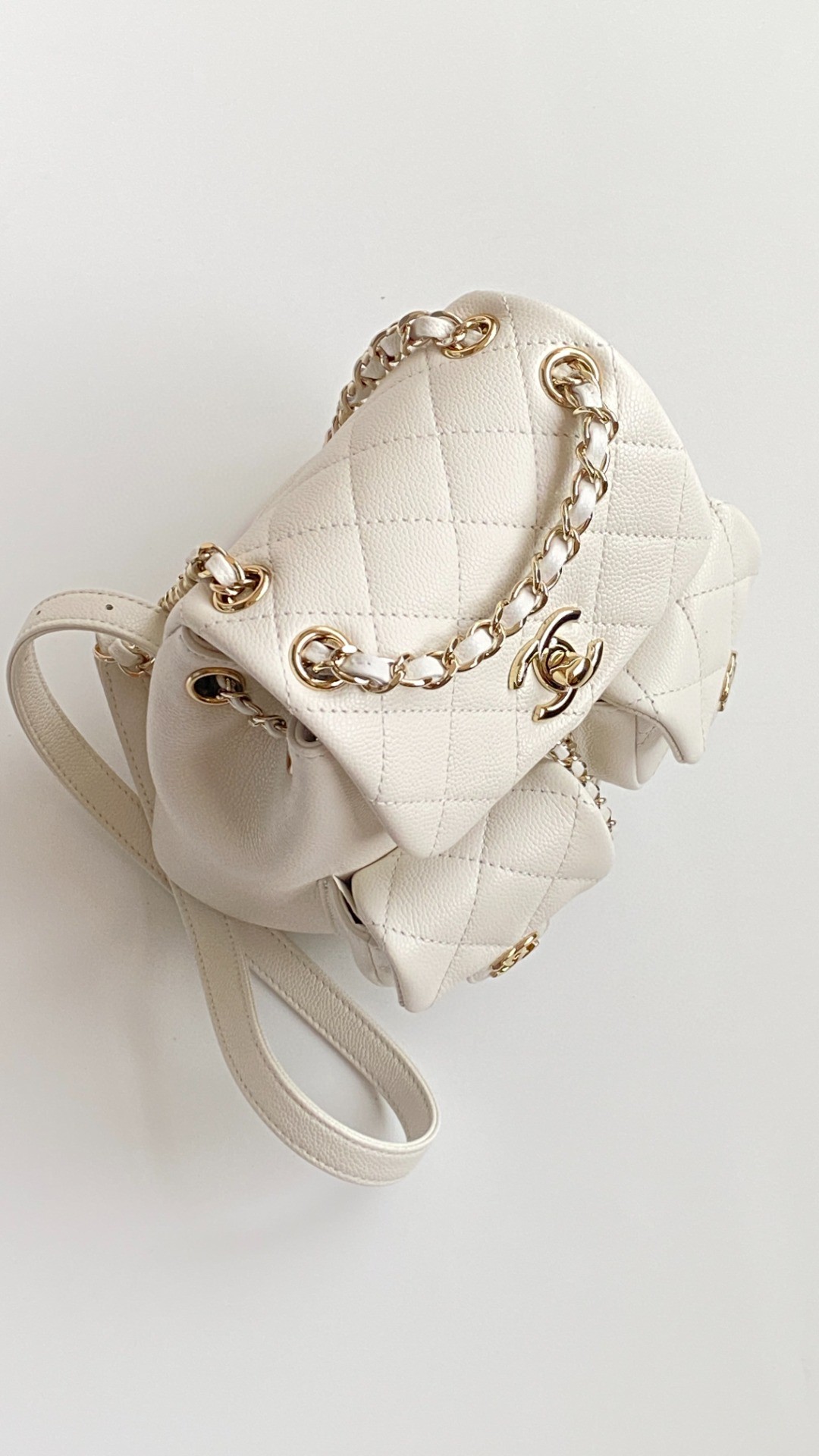 Chanel Duma backpack white leather