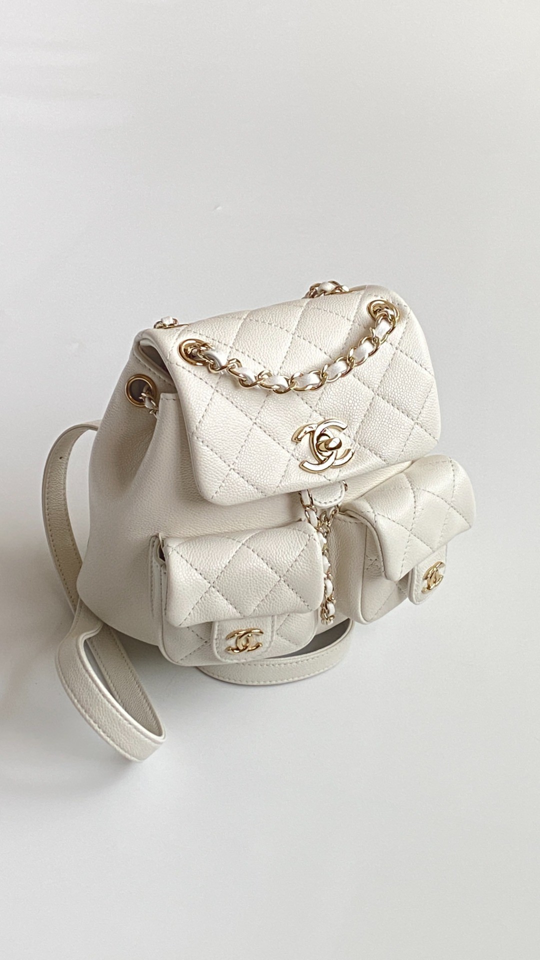 Chanel Duma backpack white leather