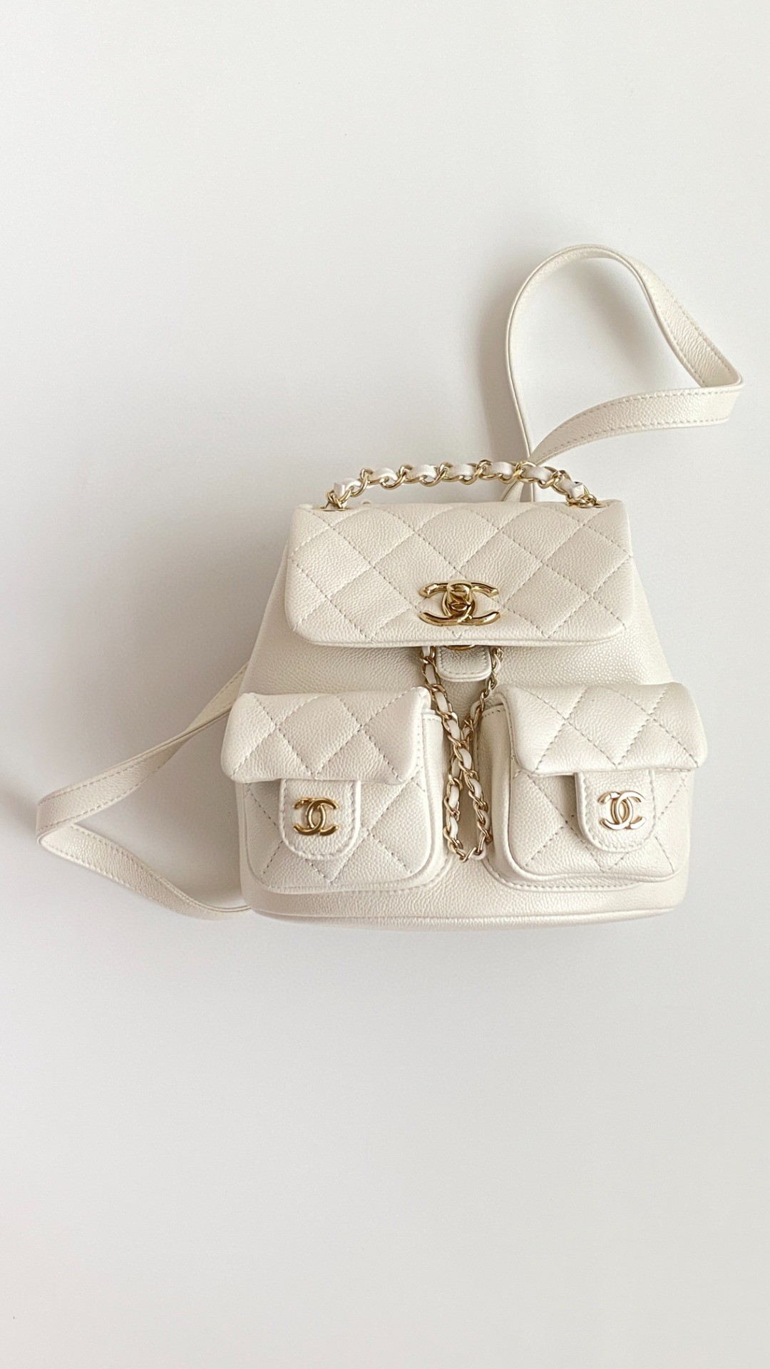 Chanel Duma backpack white leather