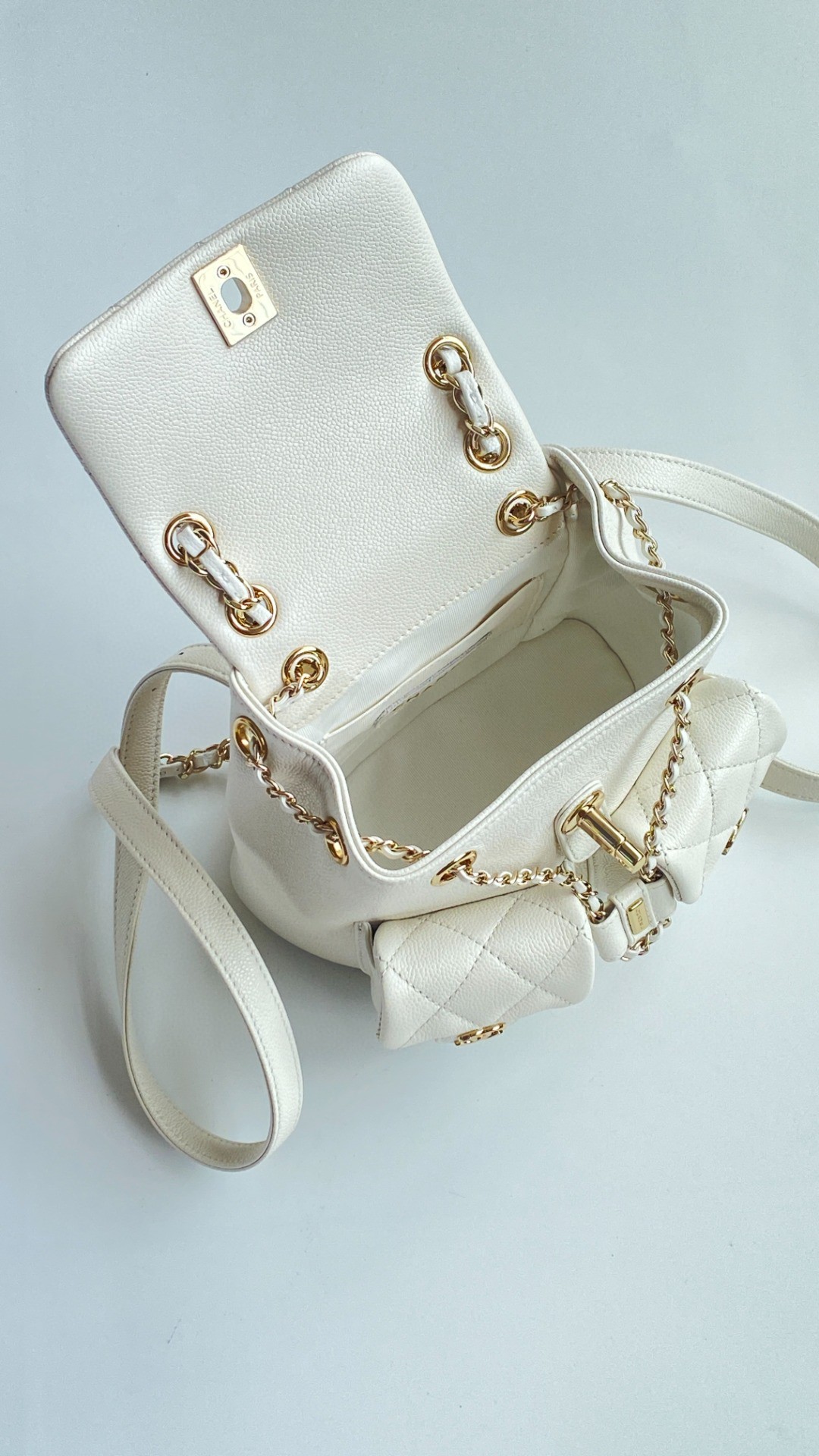 Chanel Duma backpack white leather