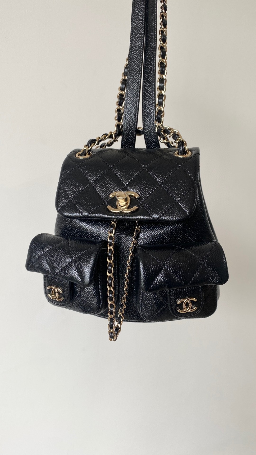 Chanel Duma backpack mini black leather