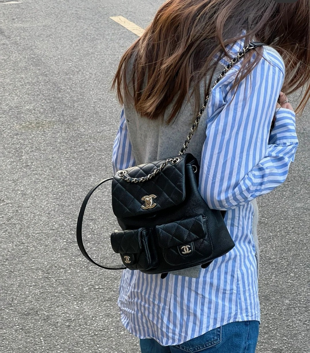 Chanel Duma backpack mini black leather