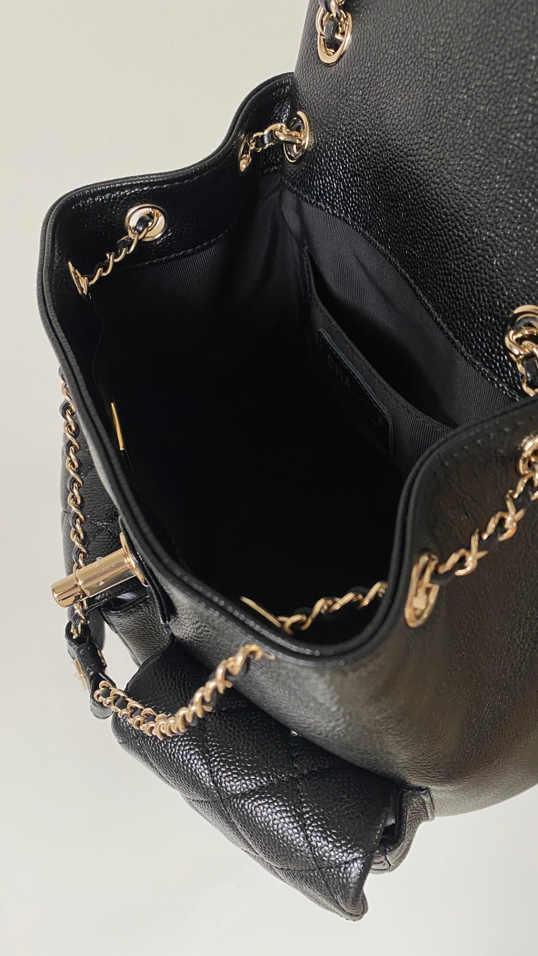 Chanel Duma backpack mini black leather