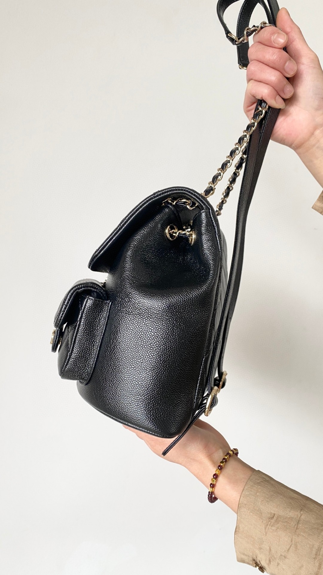 Chanel Duma backpack mini black leather