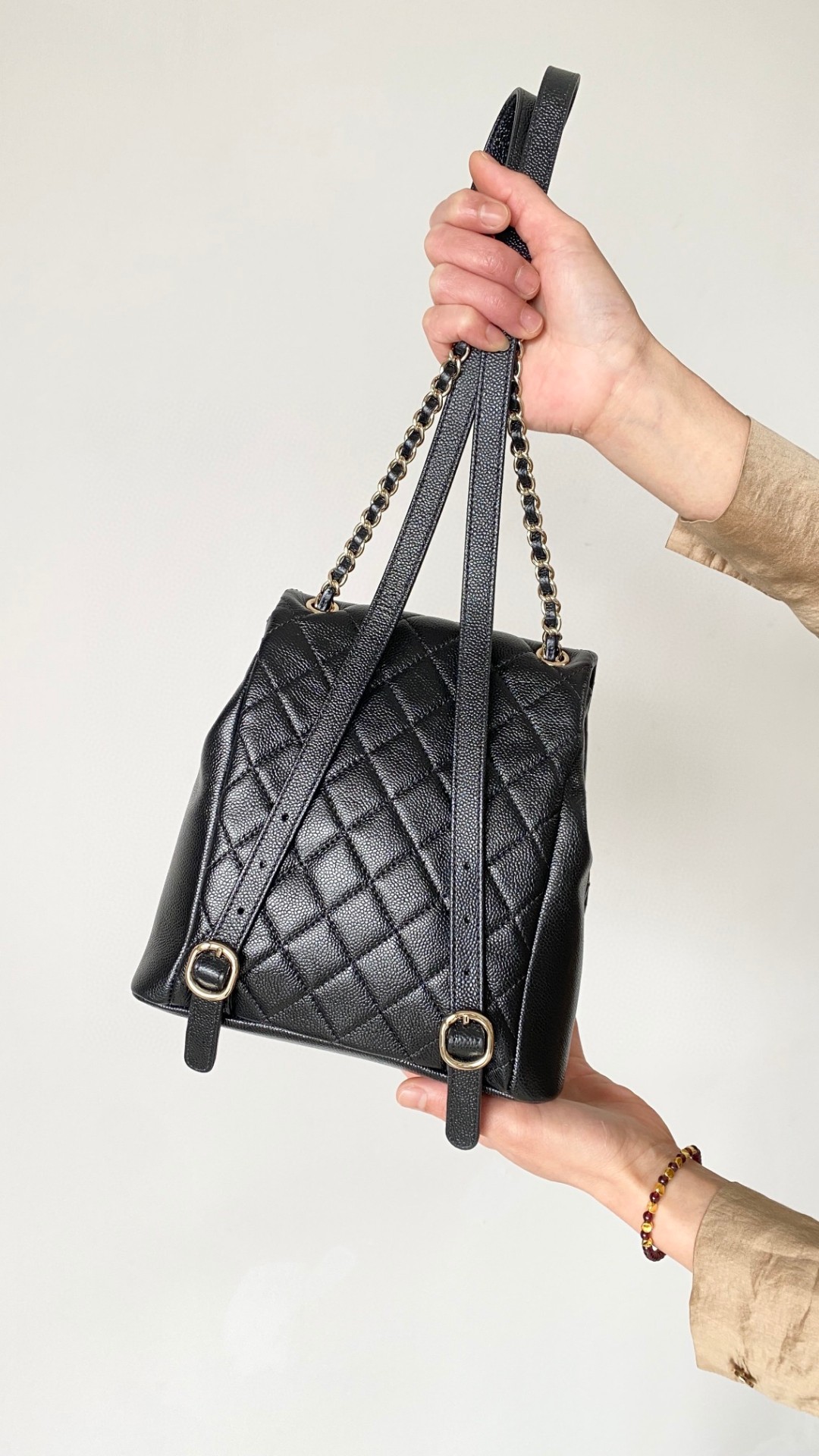 Chanel Duma backpack mini black leather