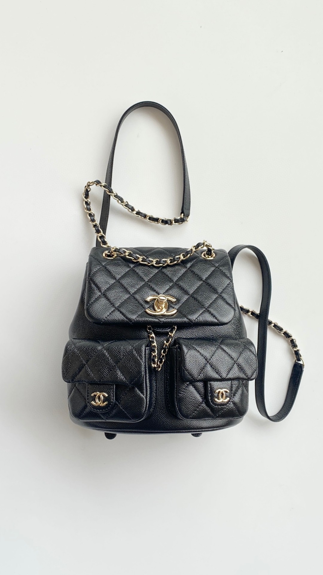 Chanel Duma backpack mini black leather