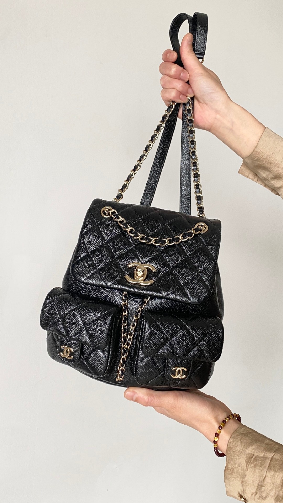 Chanel Duma backpack mini black leather