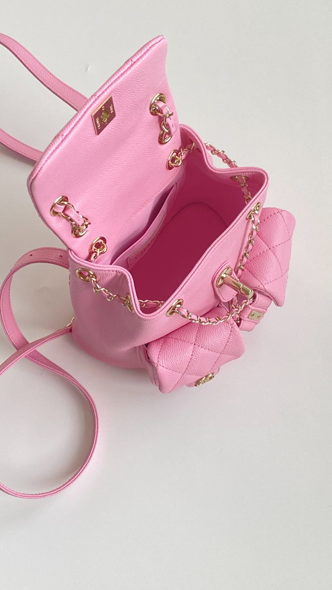 Chanel Duma backpack mini pink leather