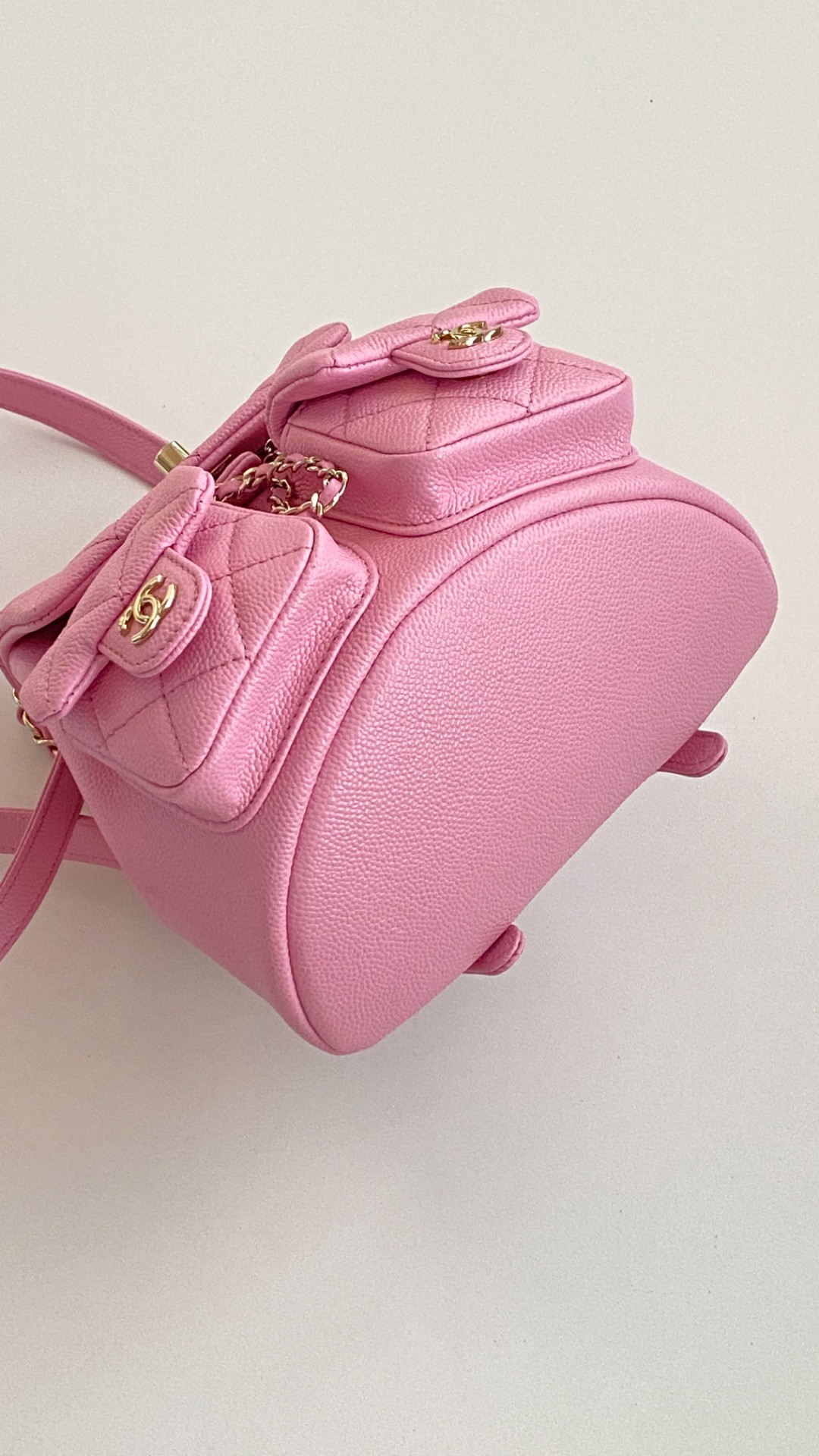 Chanel Duma backpack mini pink leather