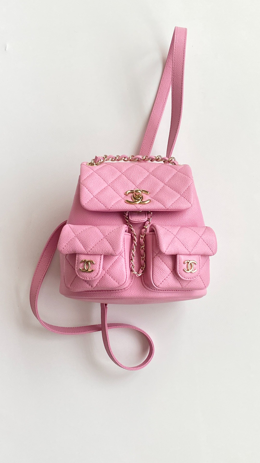 Chanel Duma backpack mini pink leather