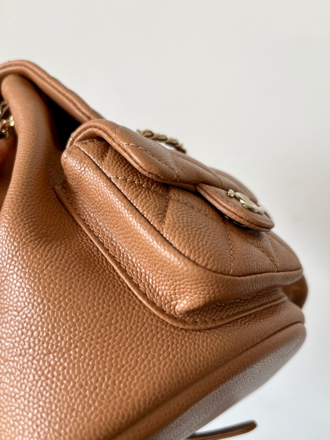 Chanel Duma backpack mini beige leather