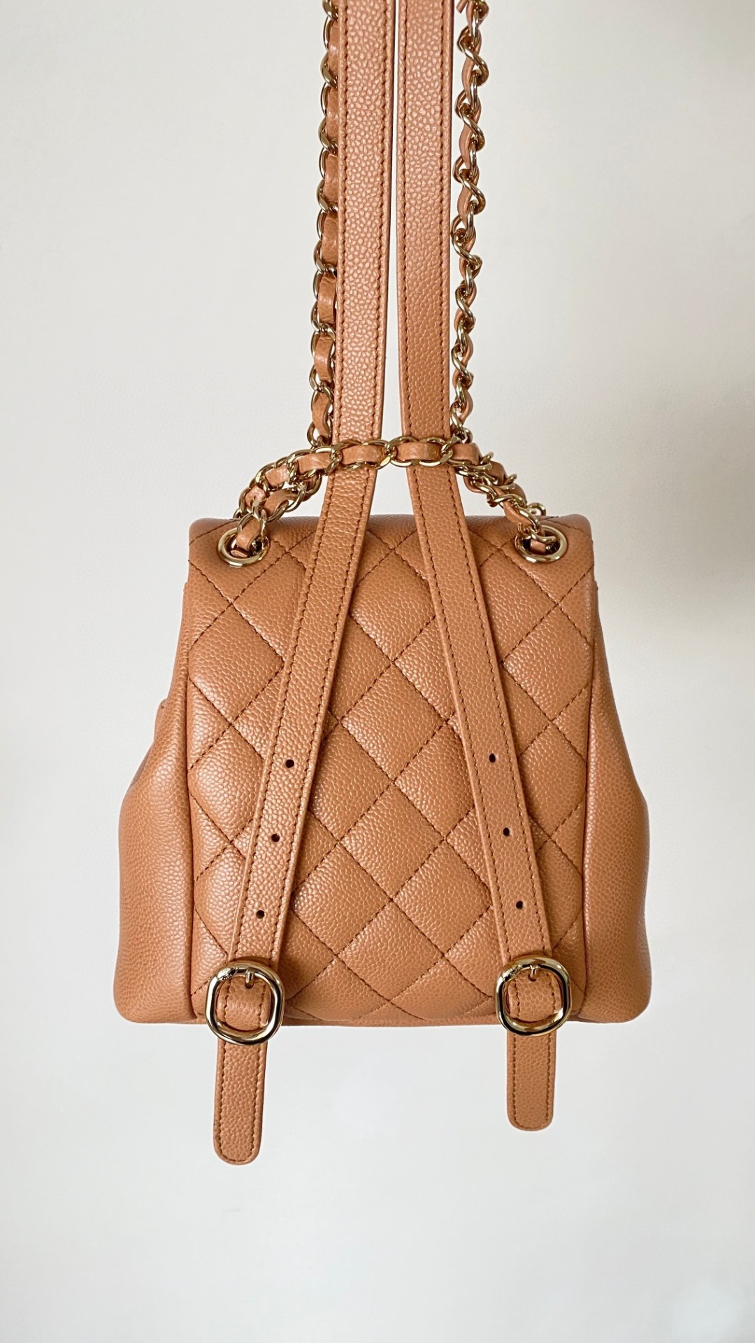 Chanel Duma backpack mini beige leather