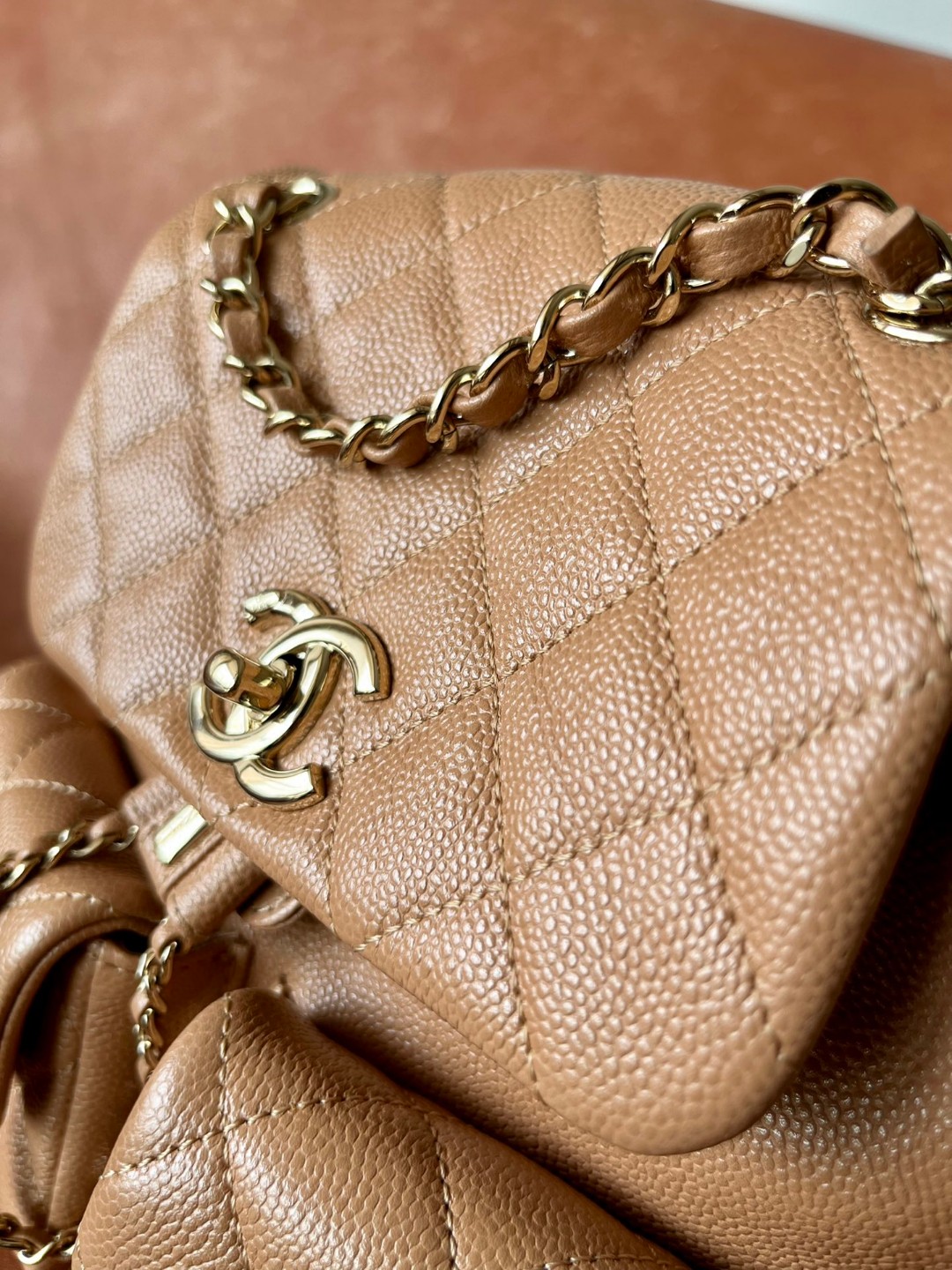 Chanel Duma backpack beige leather