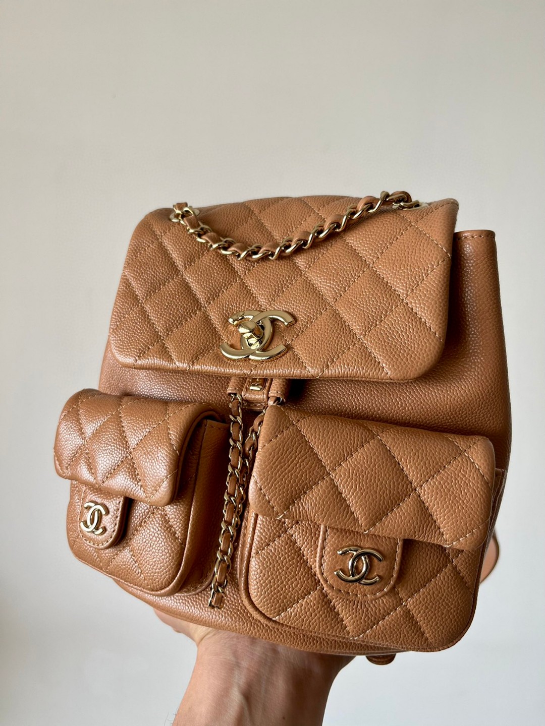 Chanel Duma backpack beige leather