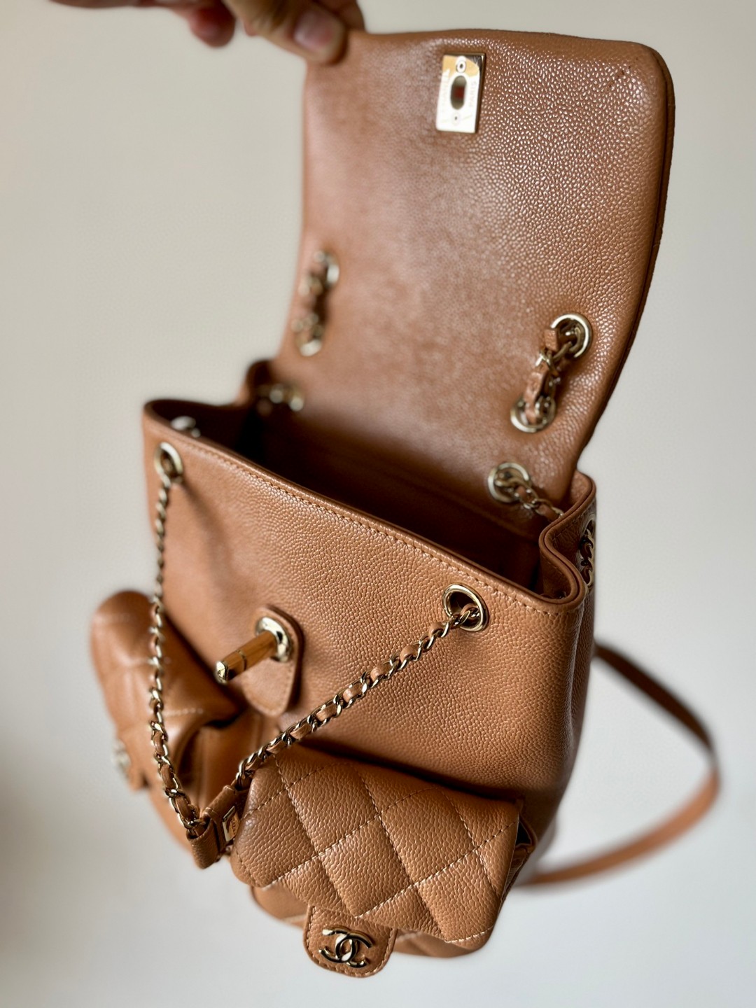 Chanel Duma backpack beige leather