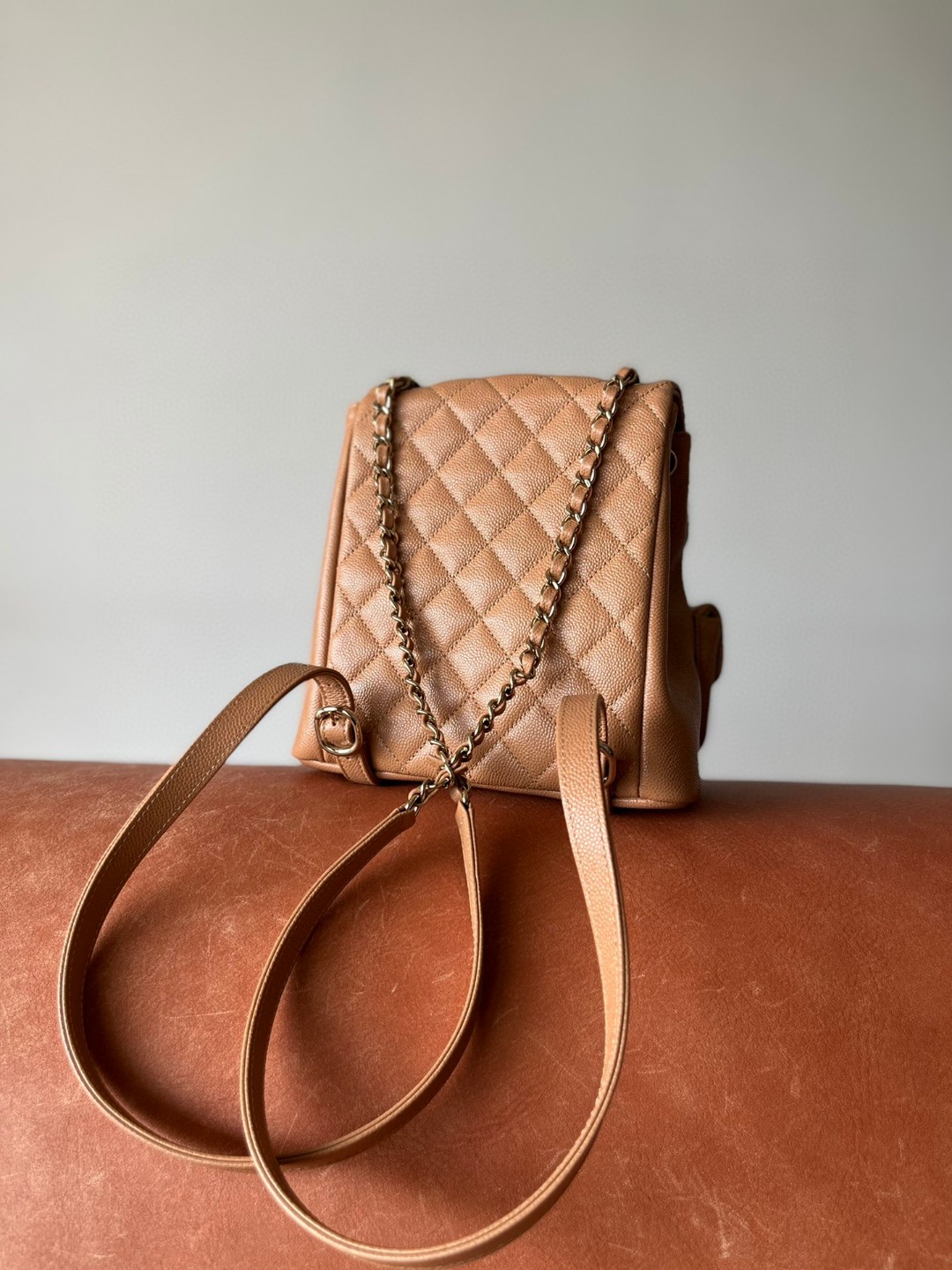Chanel Duma backpack beige leather