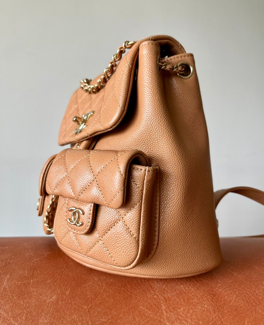 Chanel Duma backpack beige leather