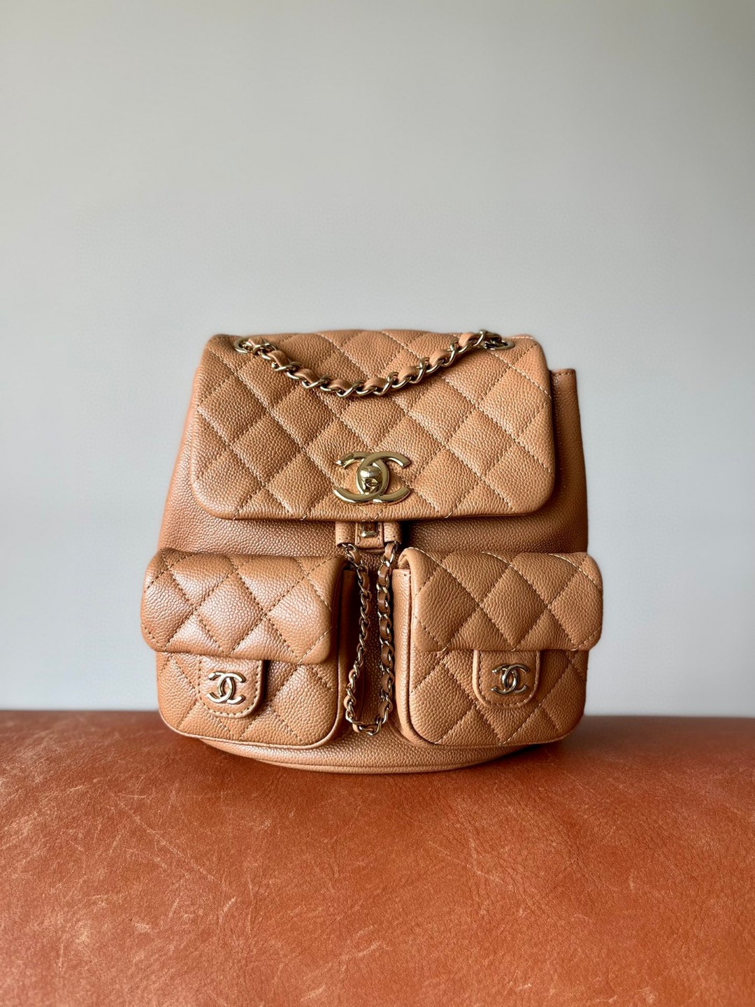 Chanel Duma backpack beige leather