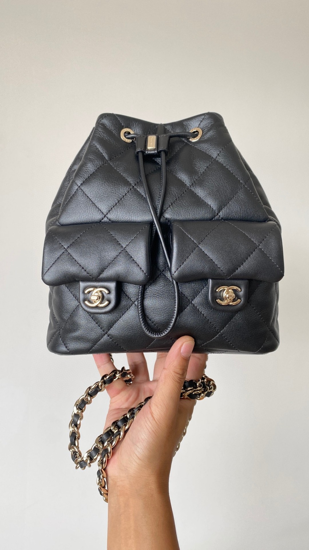 Chanel Duma backpack black leather