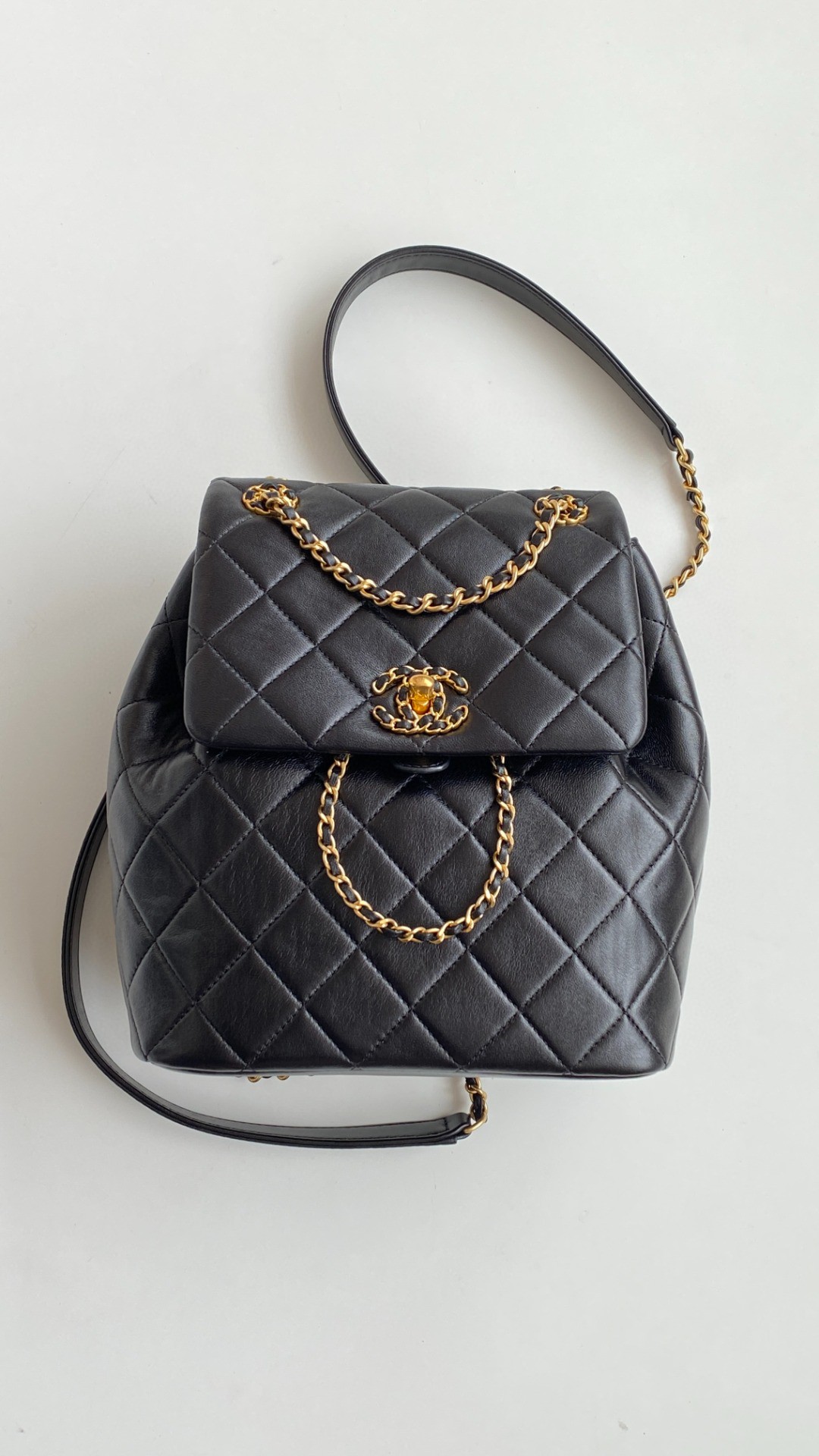 Chanel 19 Duma backpack black leather