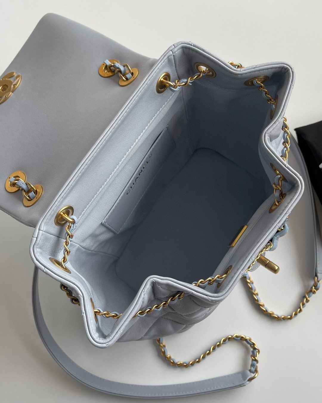 Chanel 19 Duma backpack gray leather