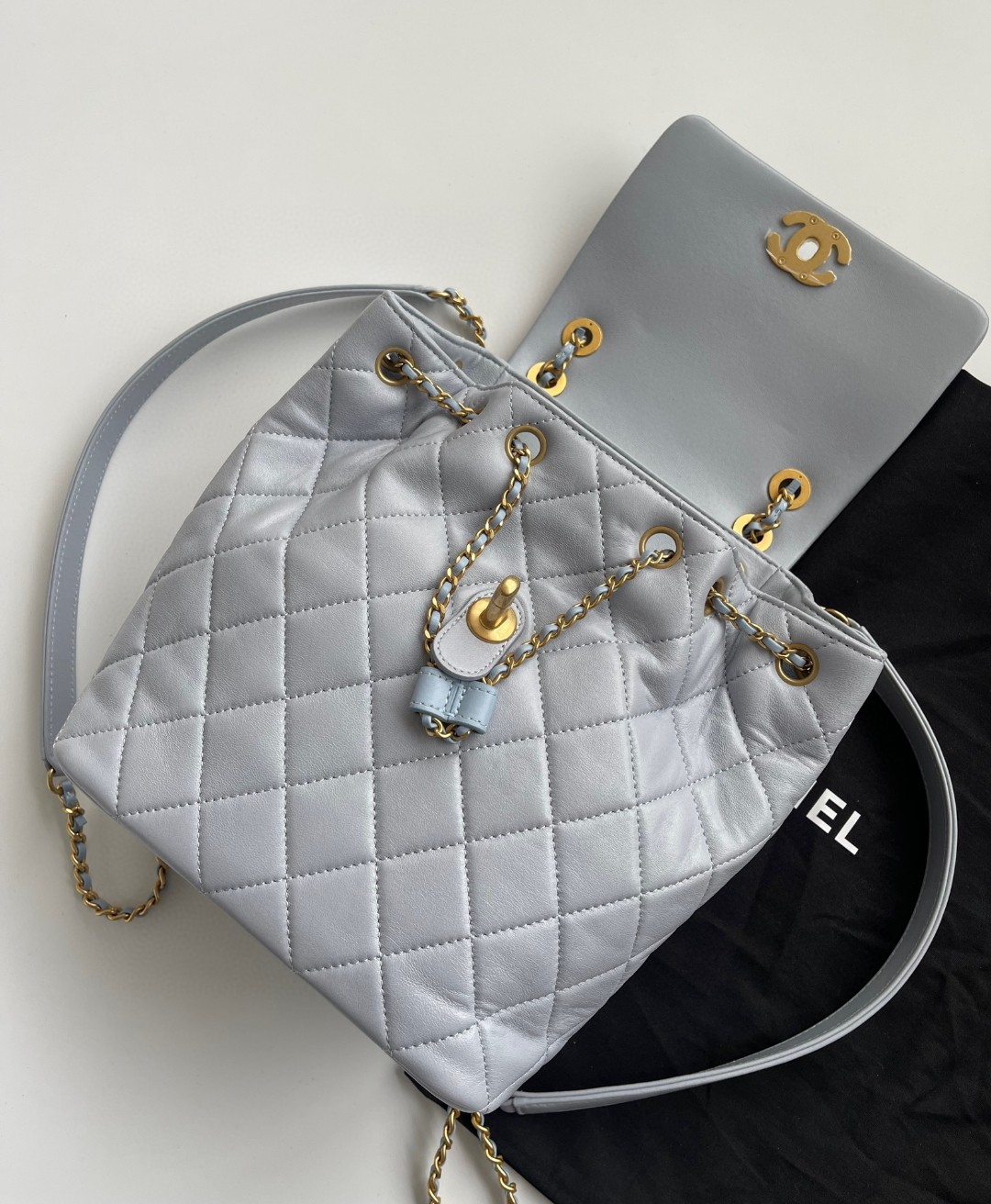 Chanel 19 Duma backpack gray leather