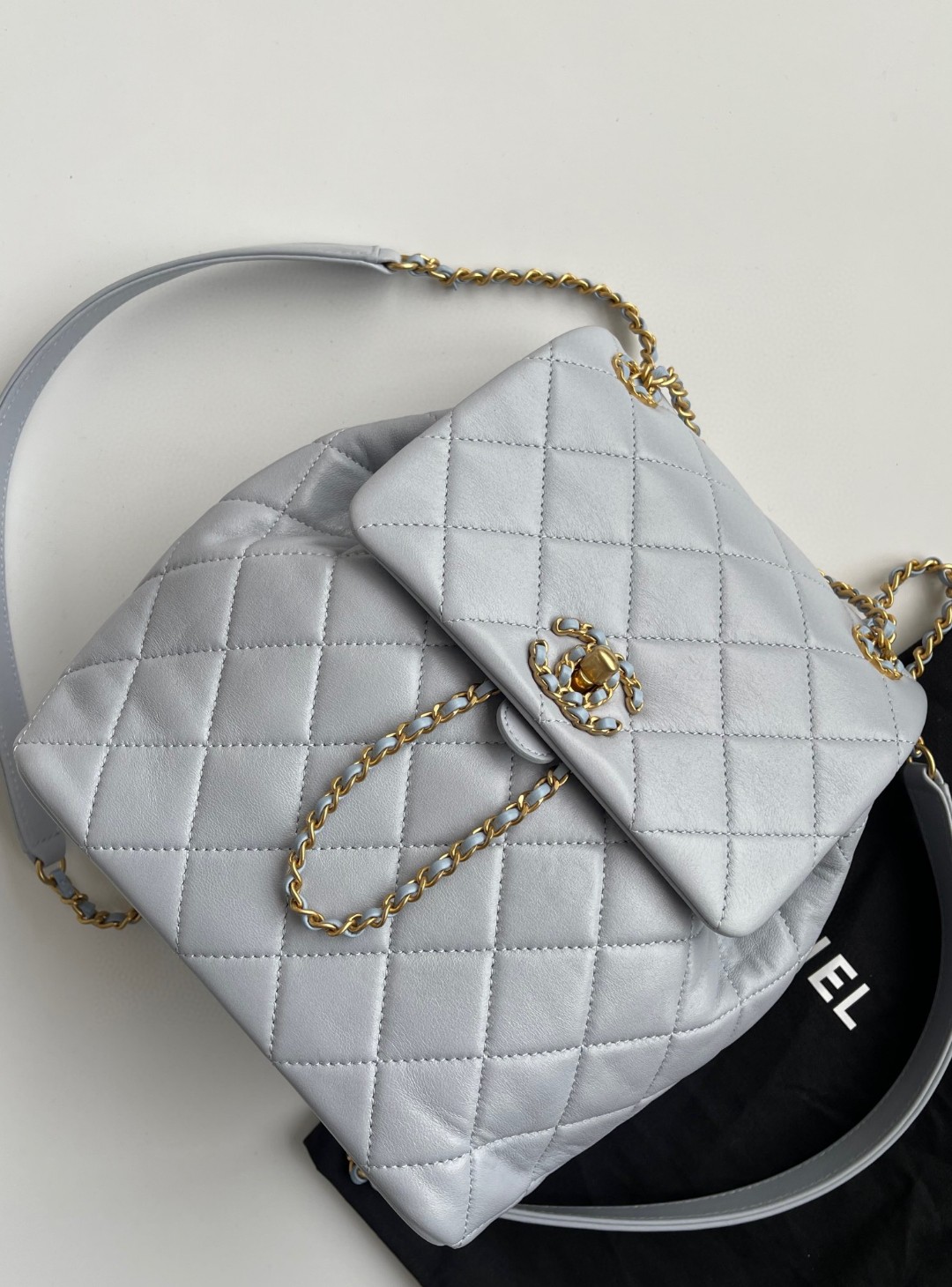 Chanel 19 Duma backpack gray leather