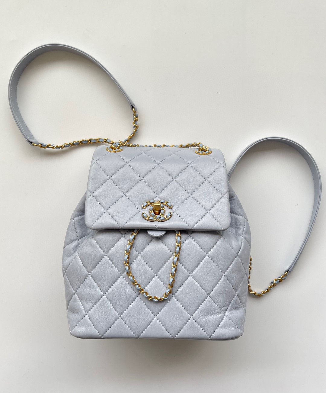 Chanel 19 Duma backpack gray leather