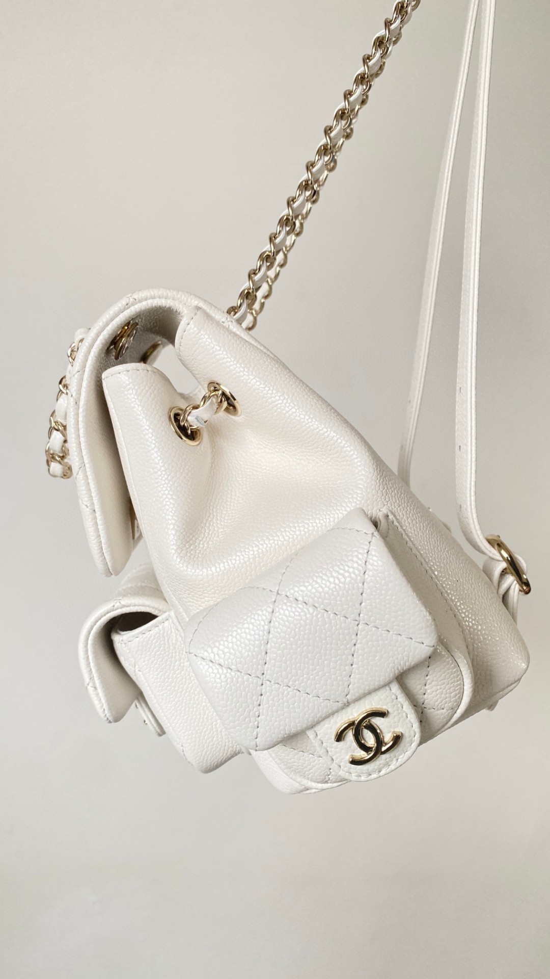Chanel Duma backpack white leather