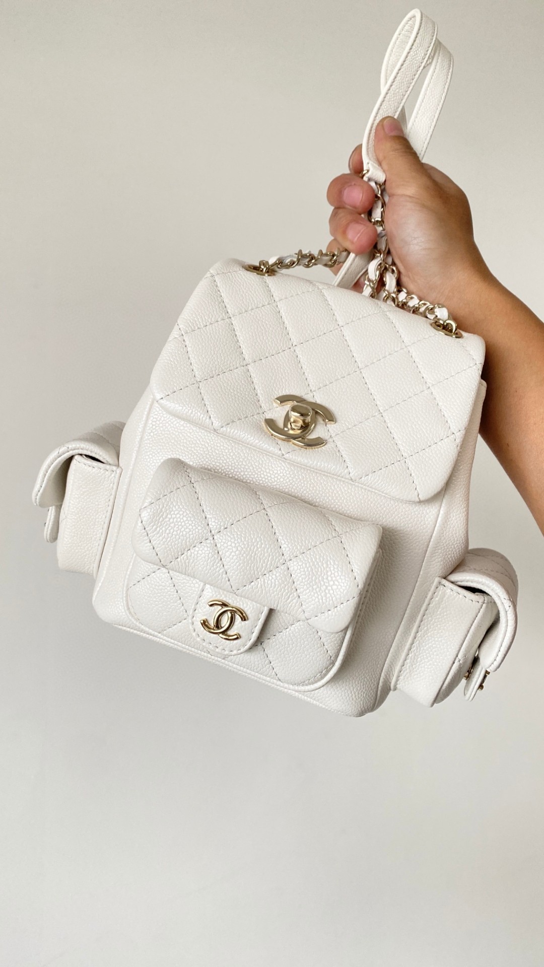 Chanel Duma backpack white leather