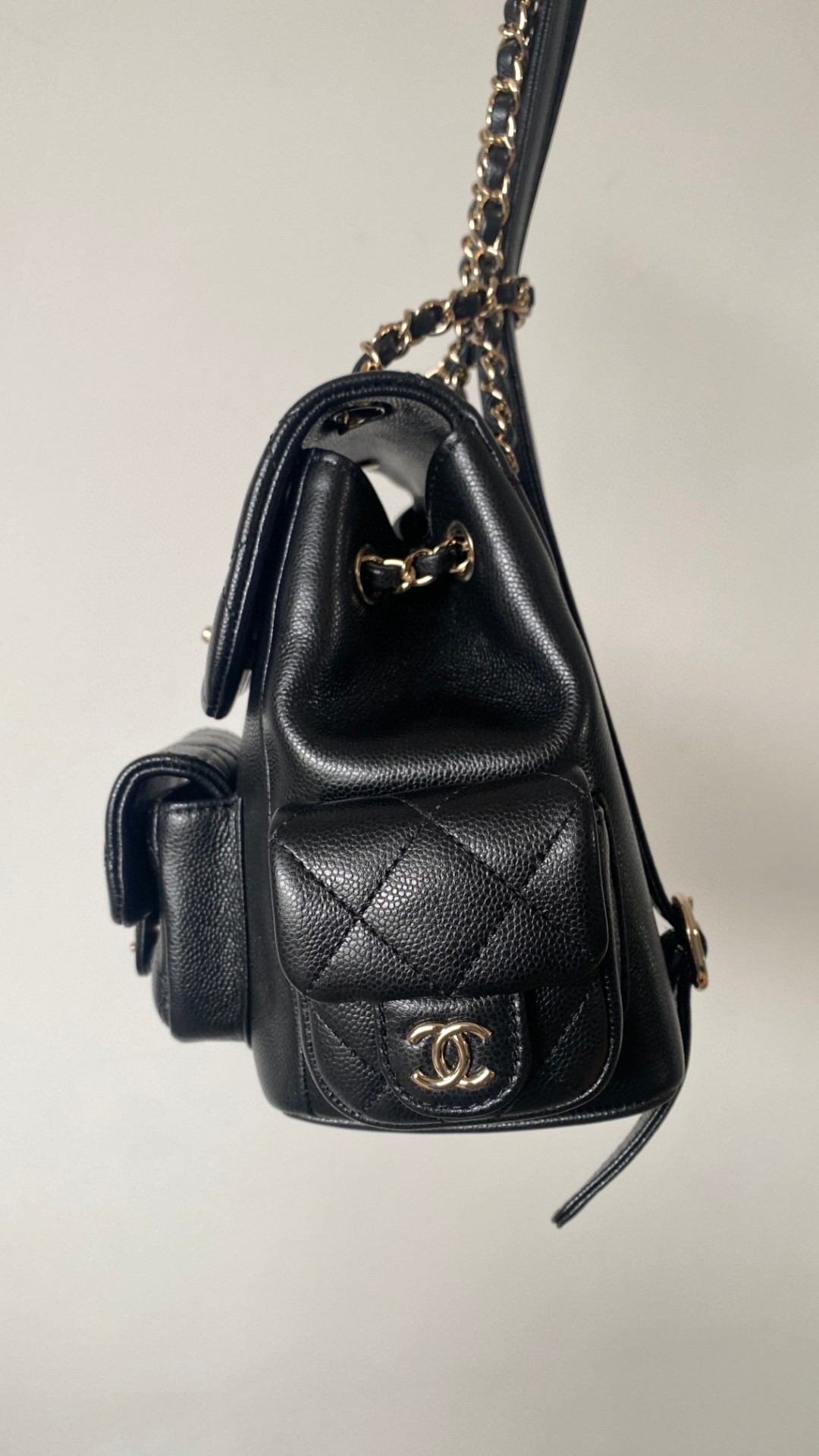 Chanel Duma backpack mini black leather