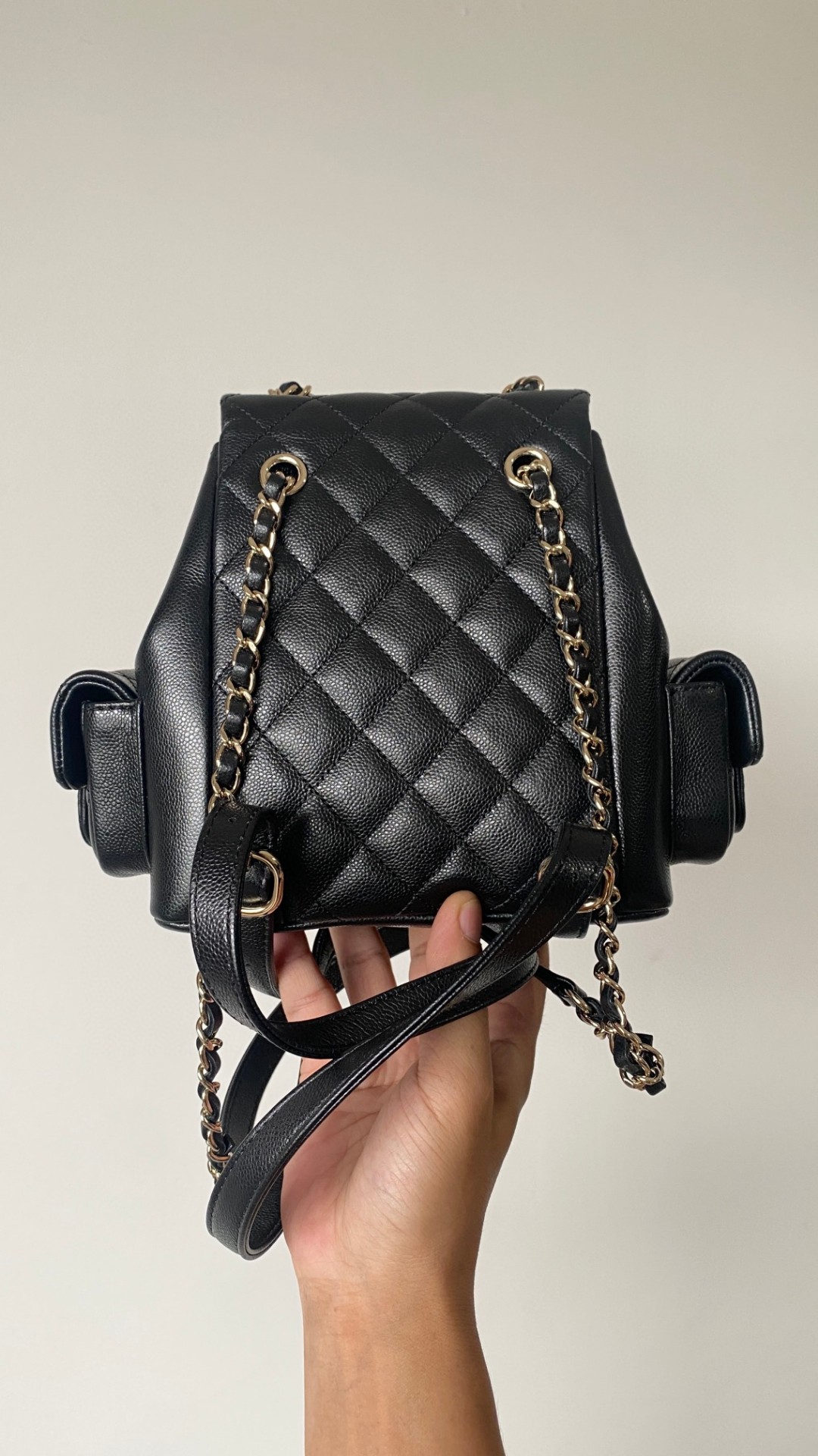 Chanel Duma backpack mini black leather