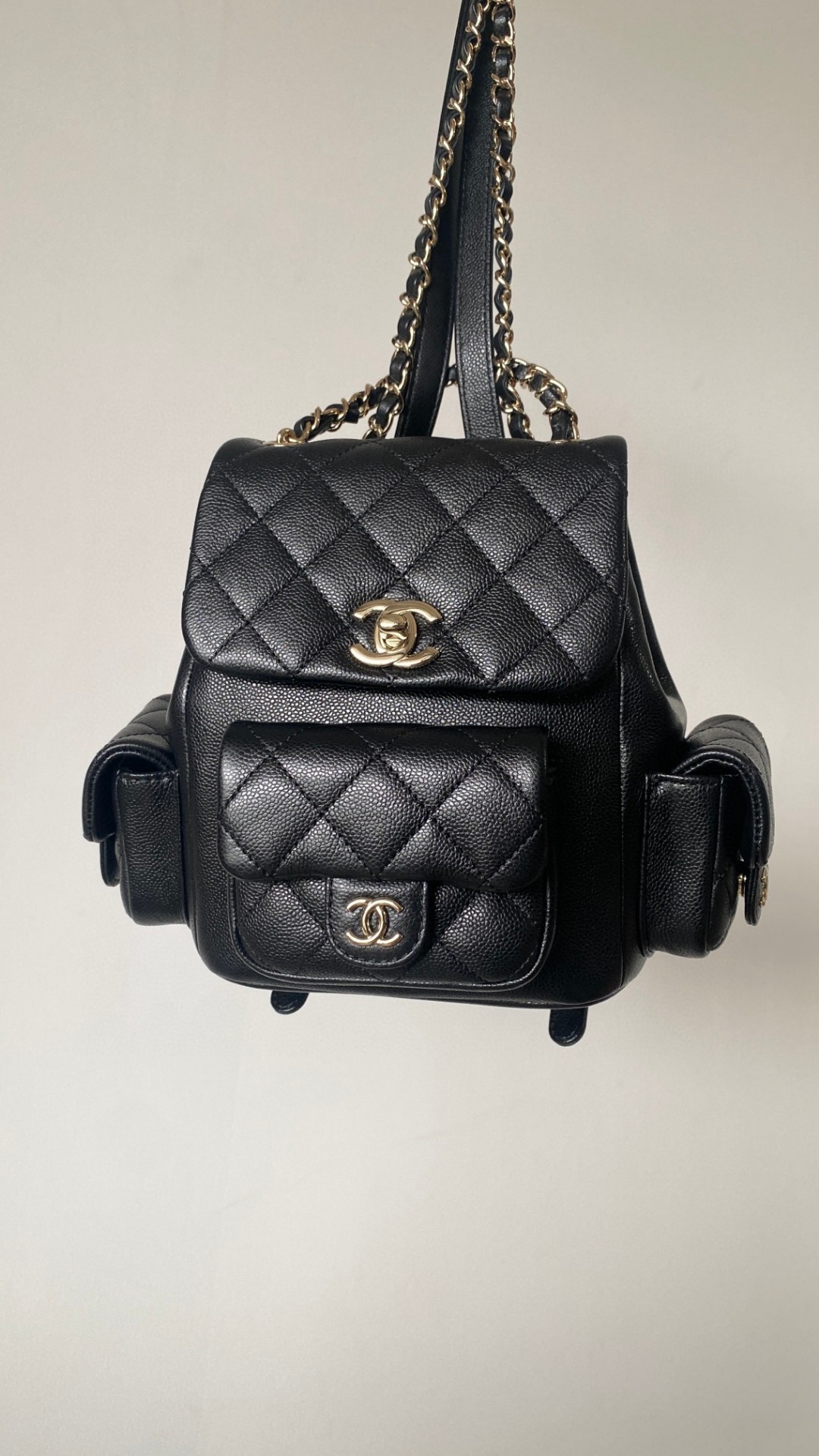 Chanel Duma backpack mini black leather