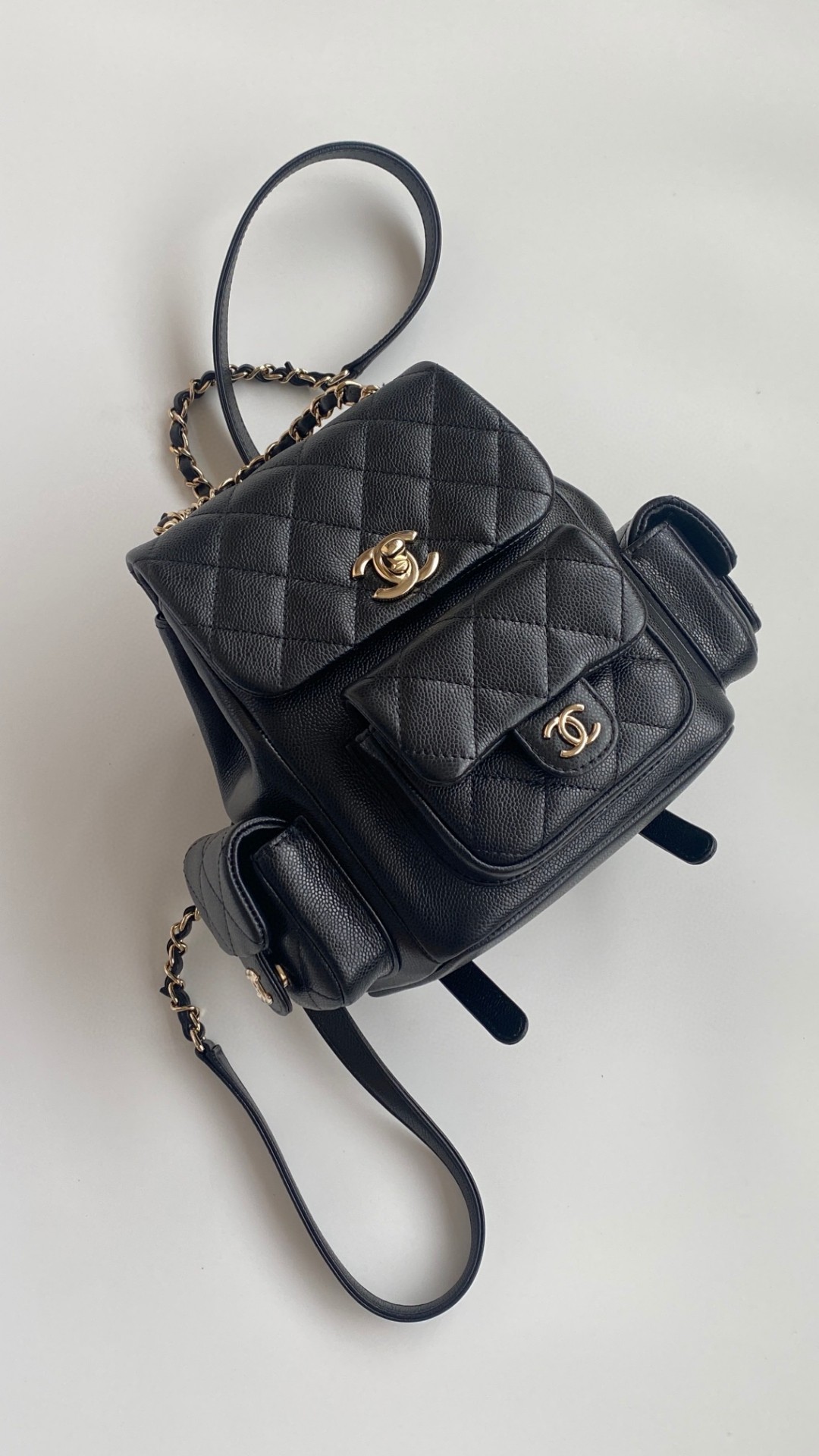Chanel Duma backpack mini black leather