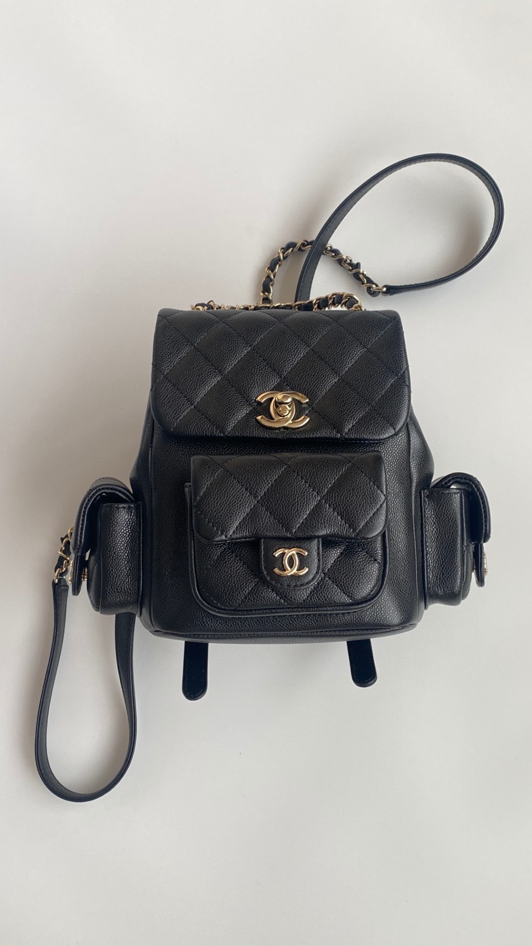 Chanel Duma backpack mini black leather