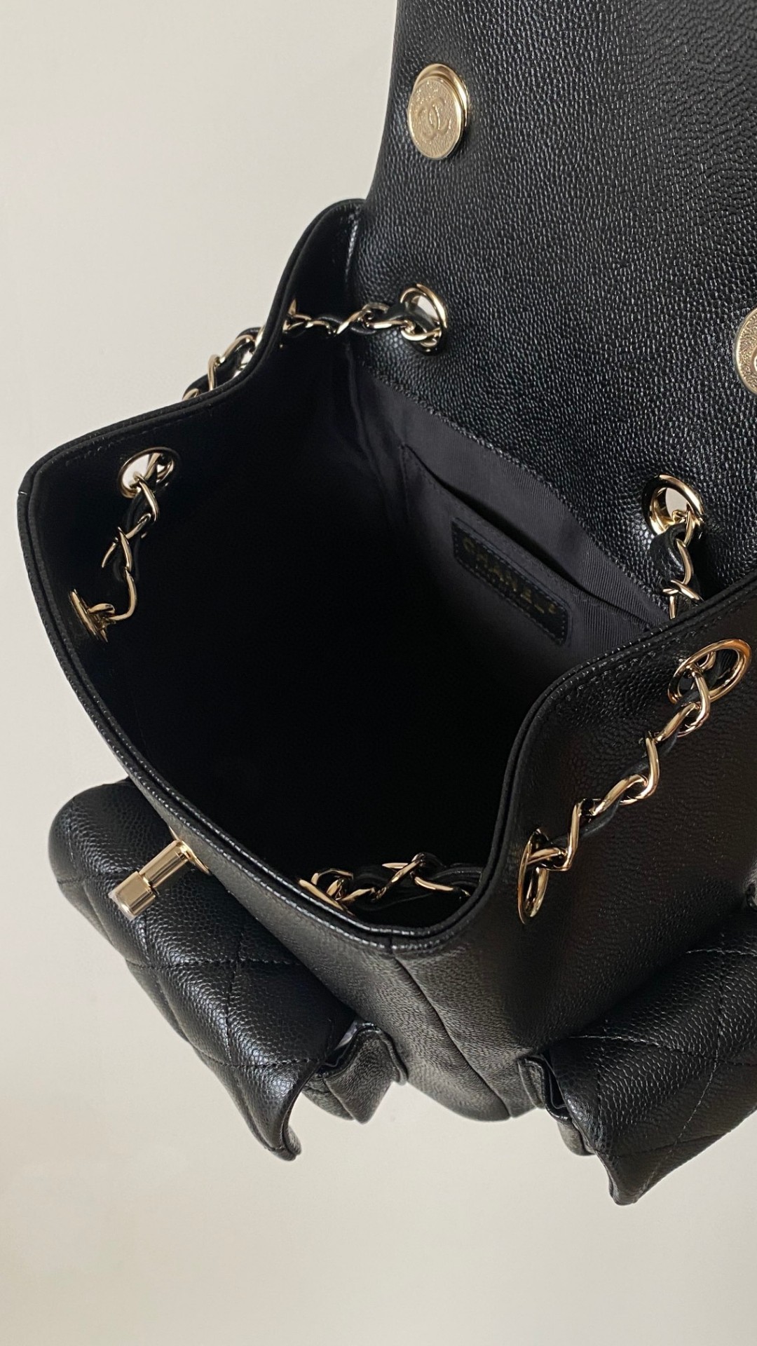 Chanel Duma backpack black leather