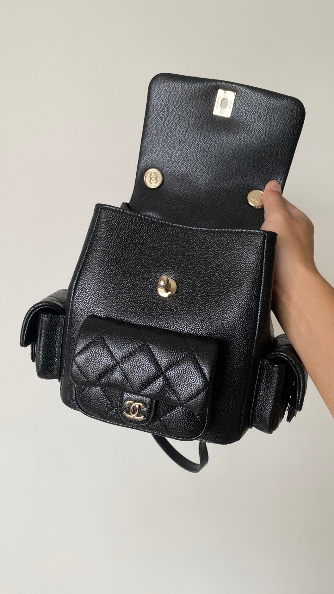 Chanel Duma backpack black leather