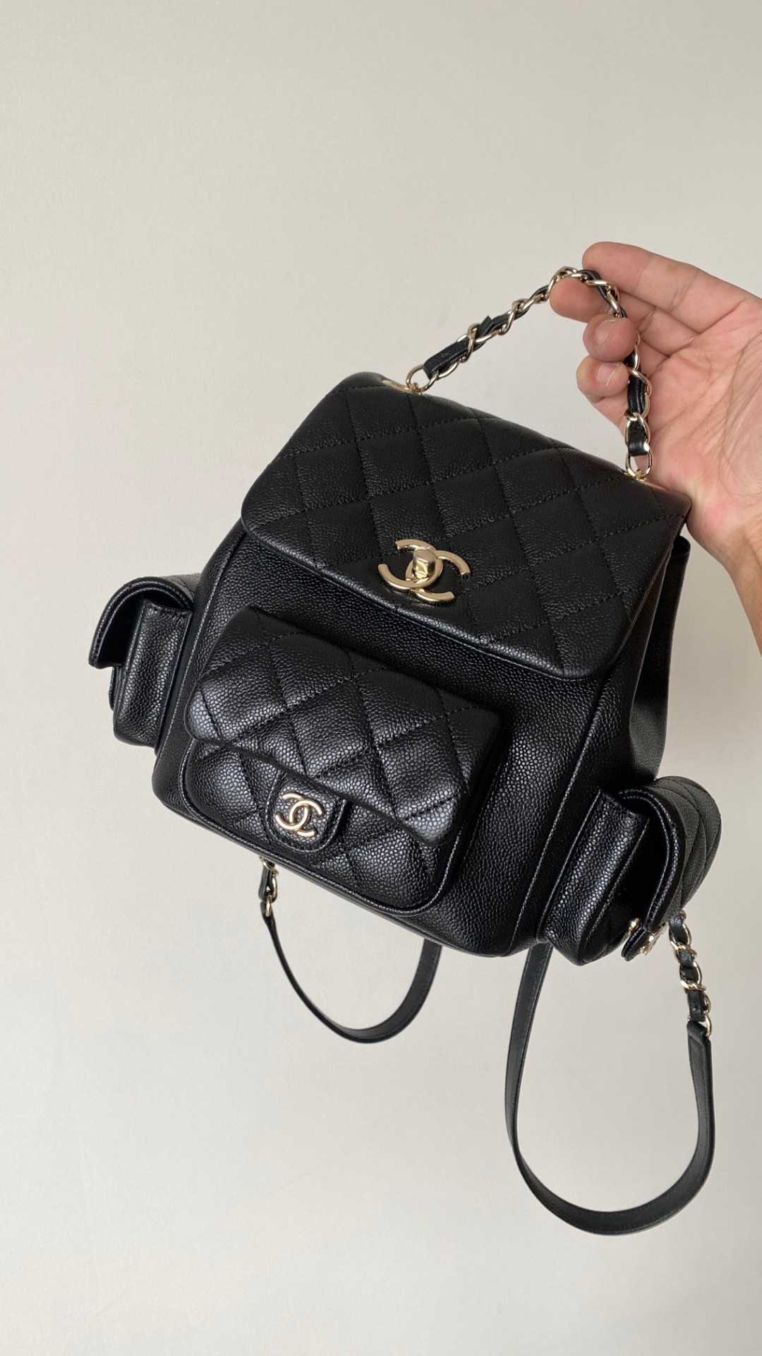 Chanel Duma backpack black leather