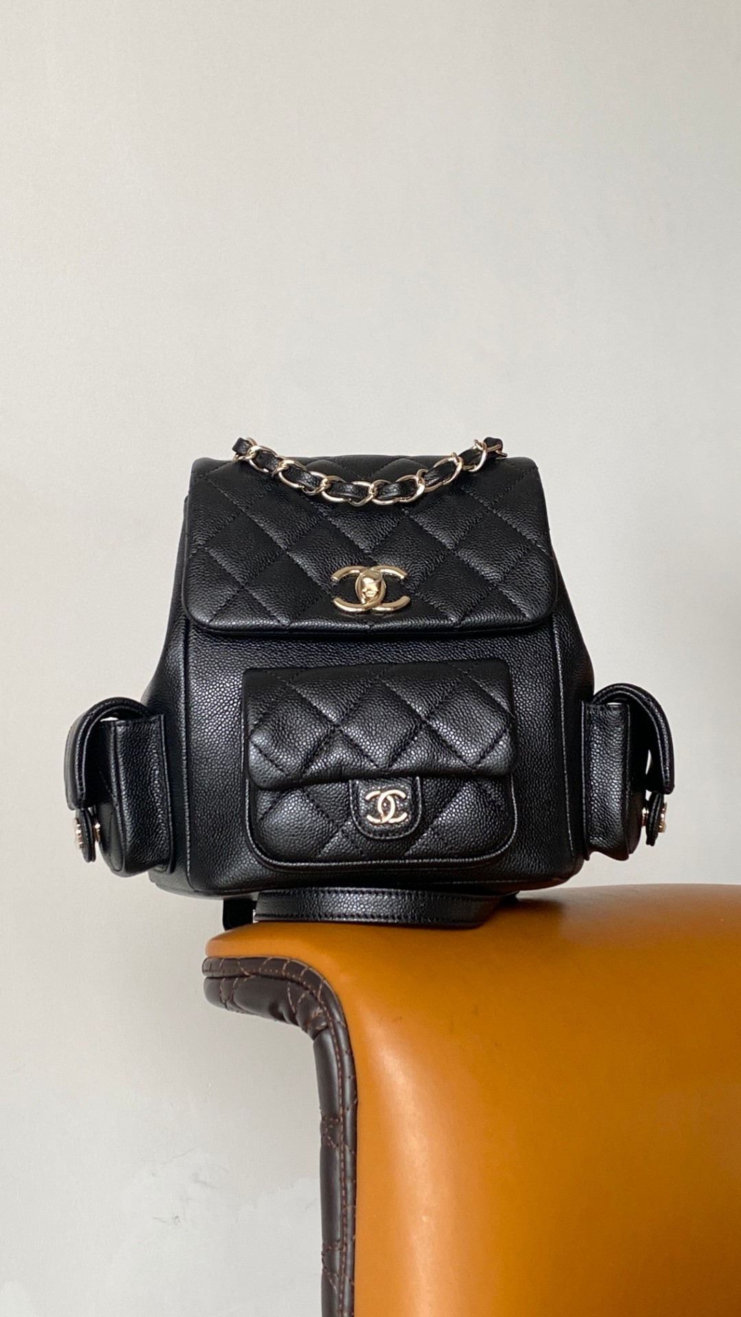 Chanel Duma backpack black leather
