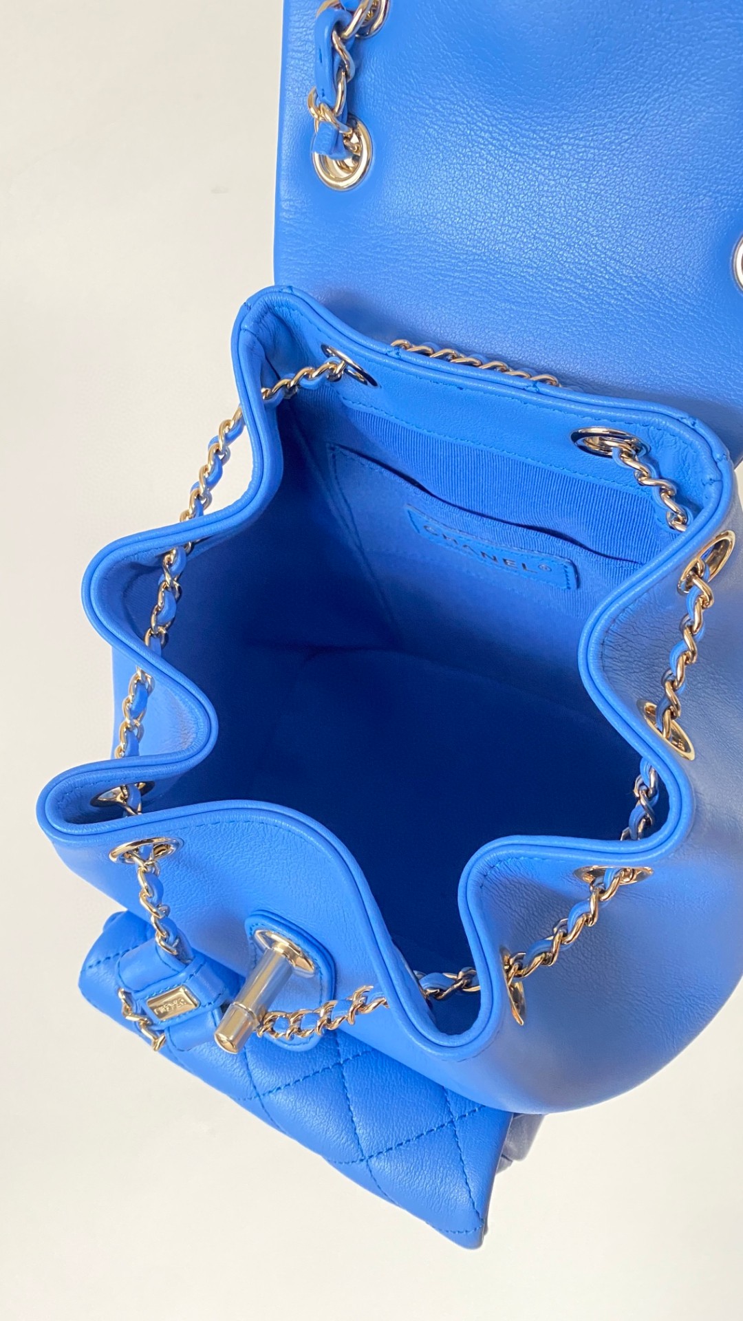 Chanel Duma backpack mini blue leather