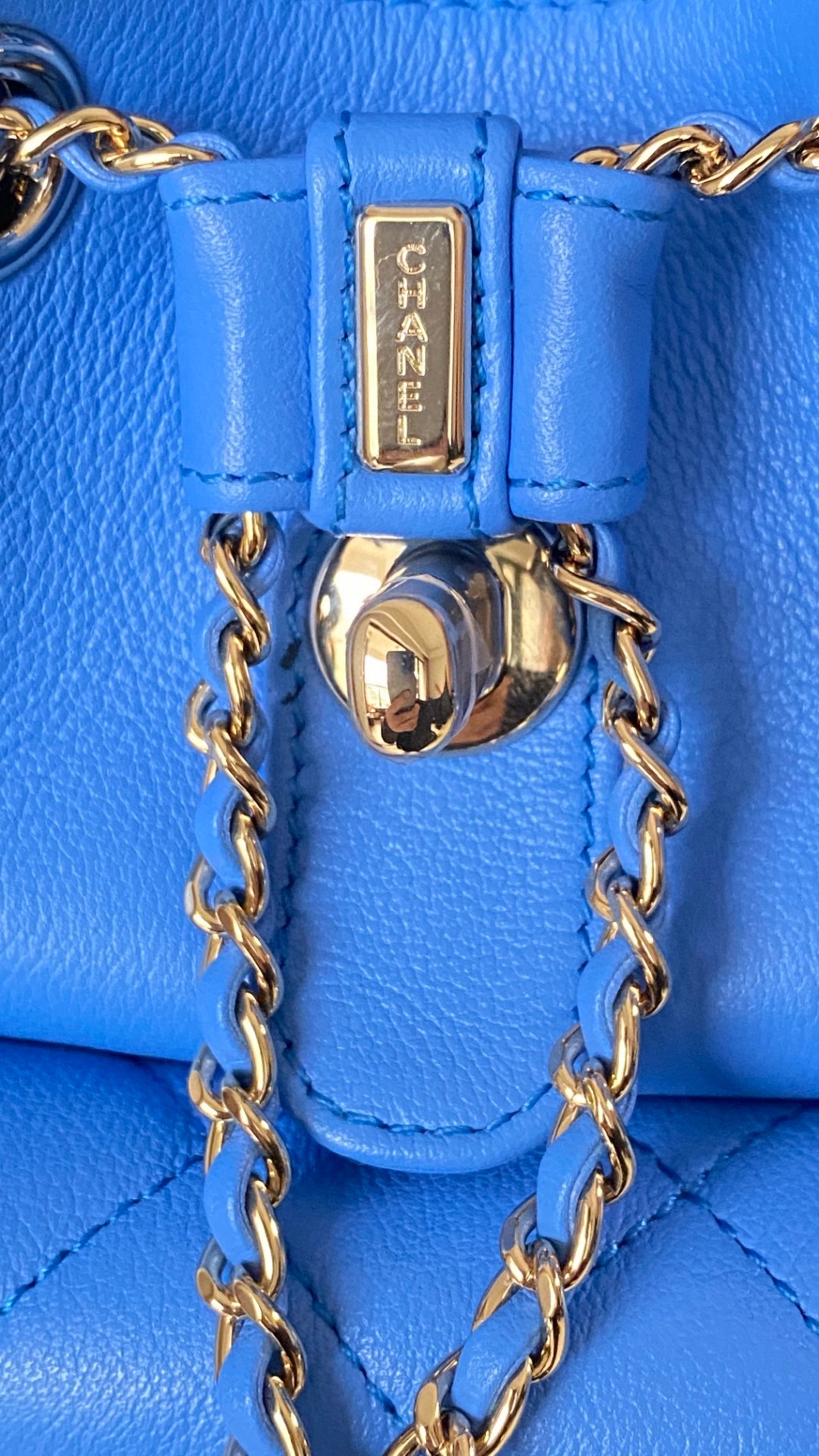Chanel Duma backpack mini blue leather