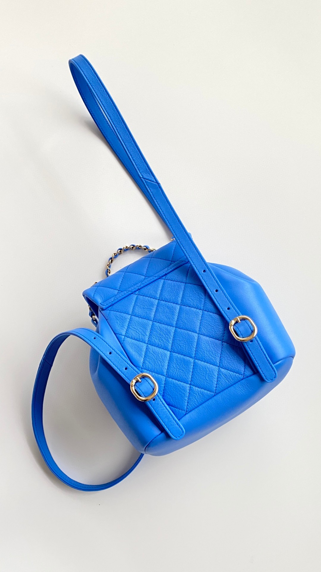 Chanel Duma backpack mini blue leather