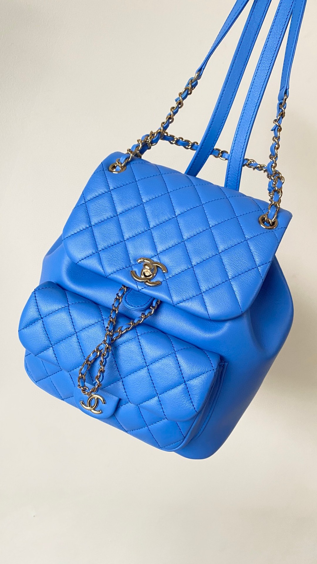 Chanel Duma backpack blue leather