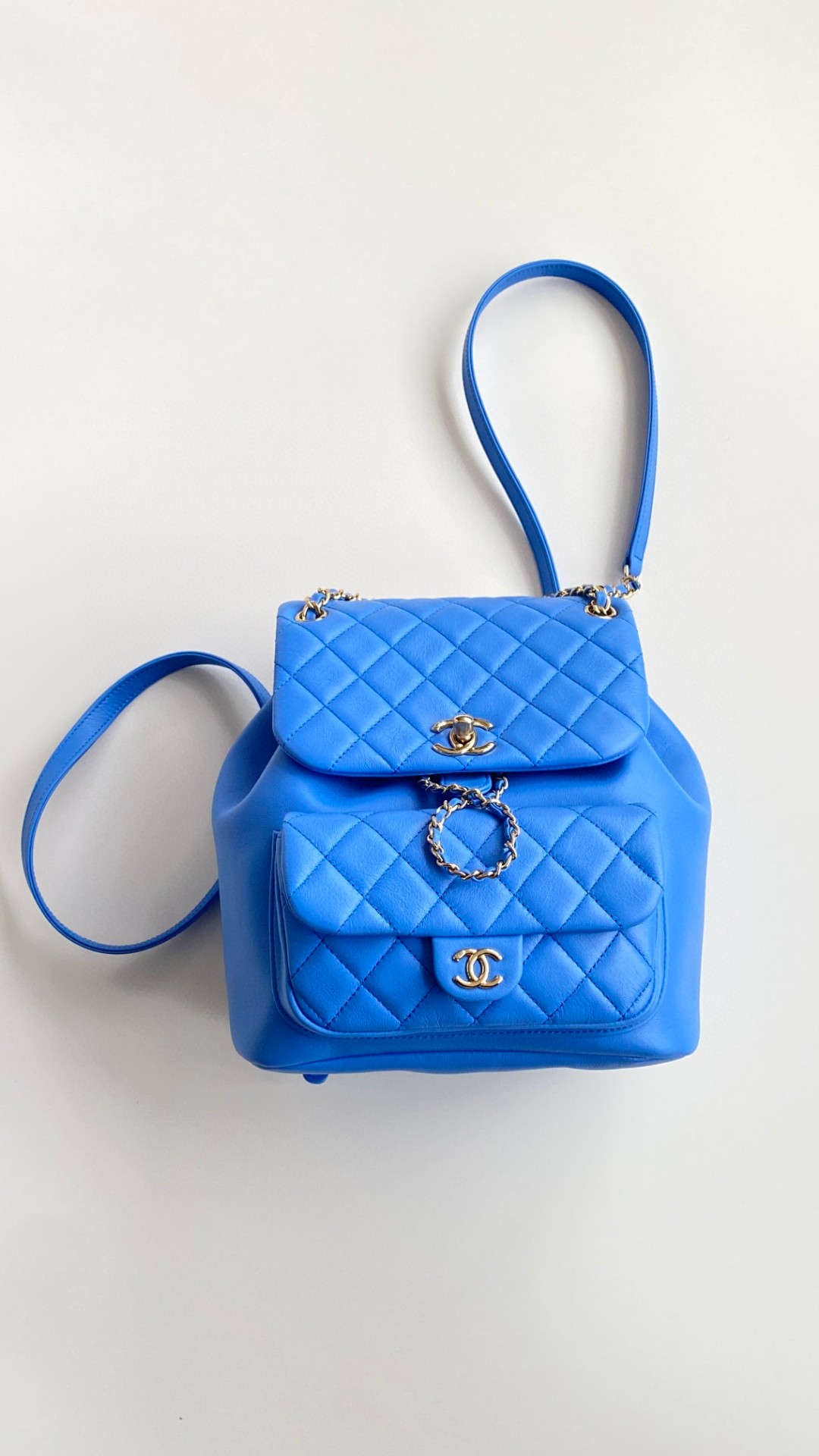 Chanel Duma backpack blue leather