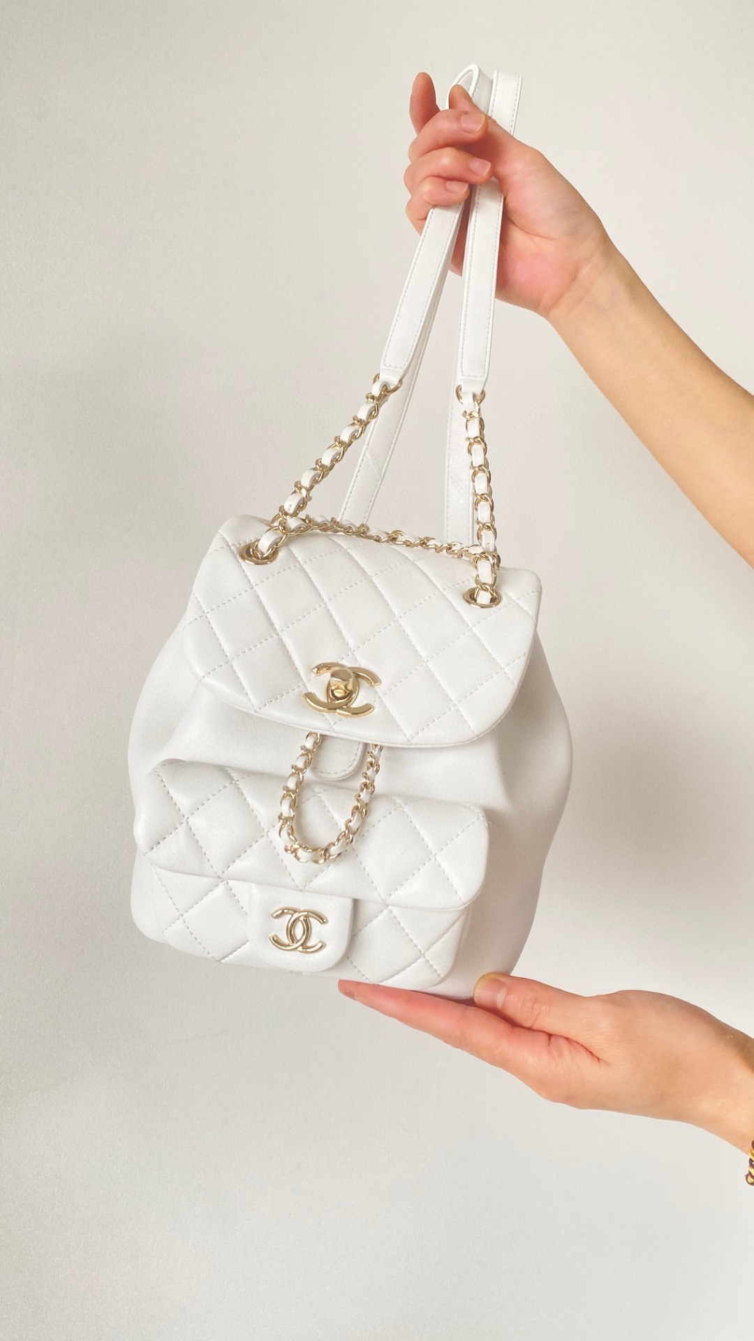 Chanel Duma backpack white leather